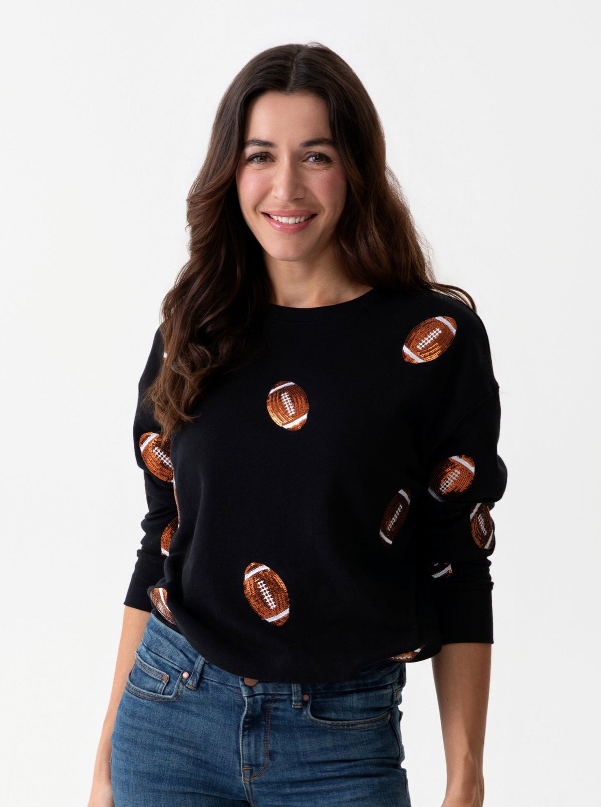 Sequin Football Sweatshirt