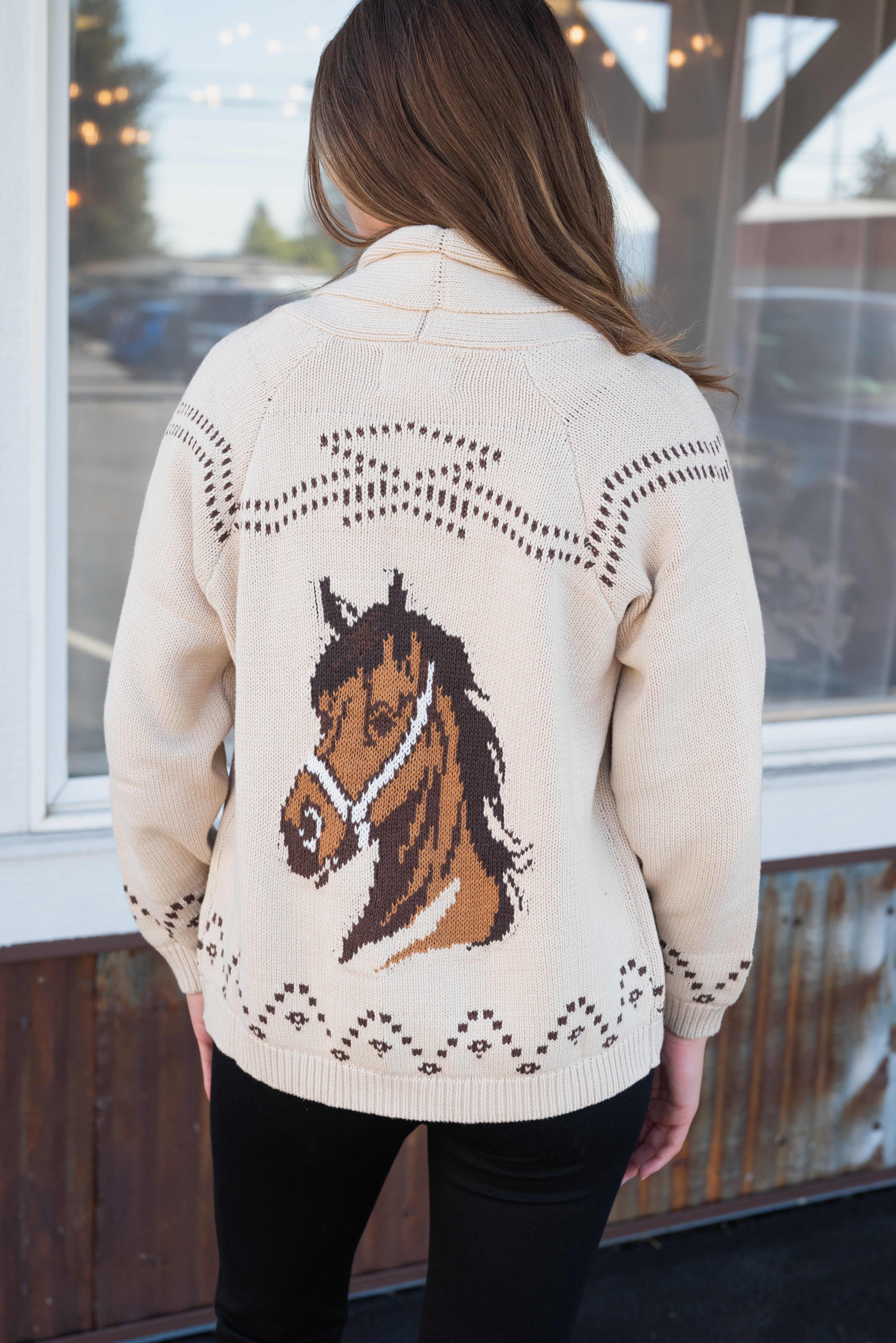 HORSE JACQUARD CARDIGAN