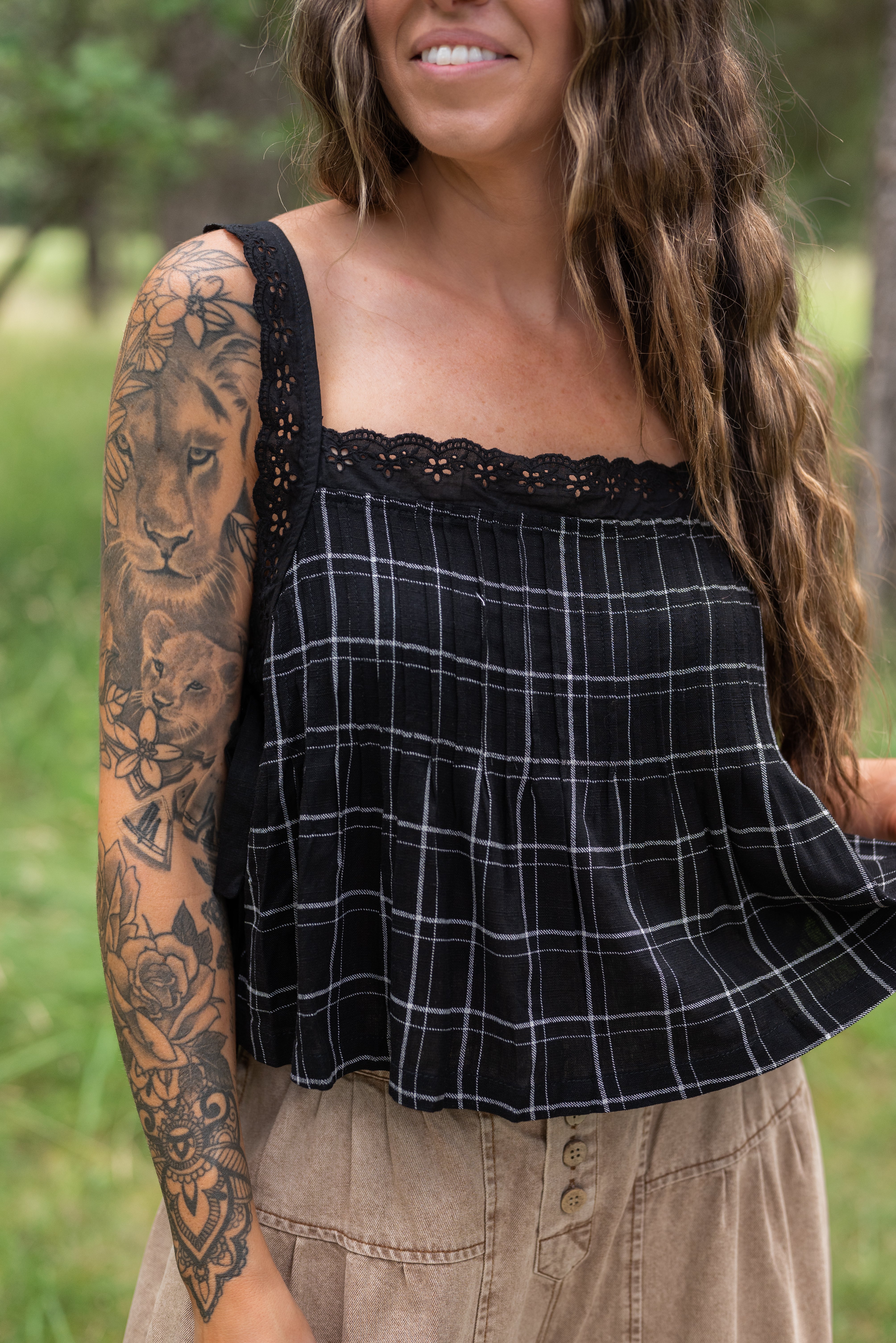 MELINDA CHECKERED TOP