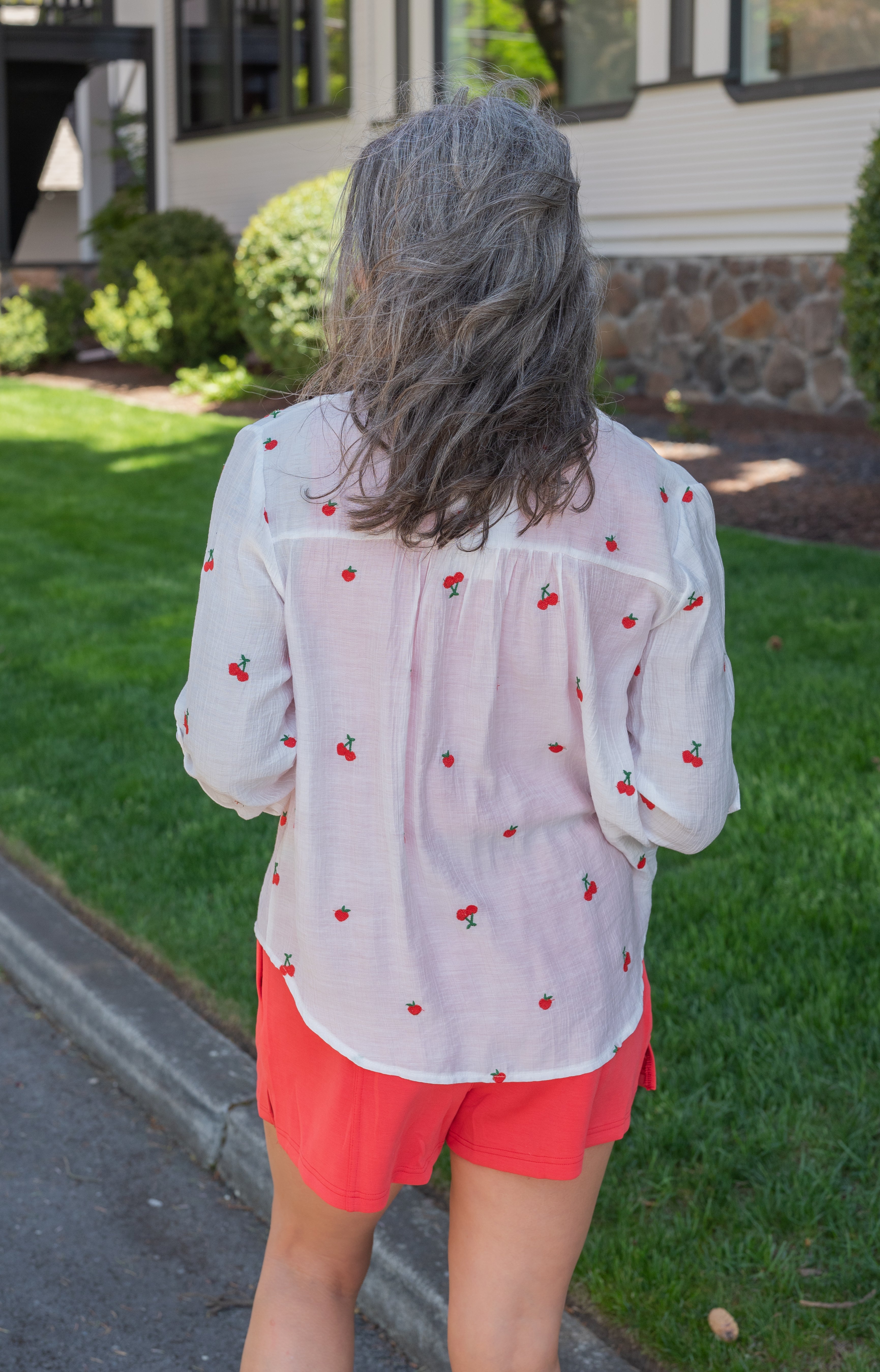 CHERRY BUTTON DOWN SHIRT