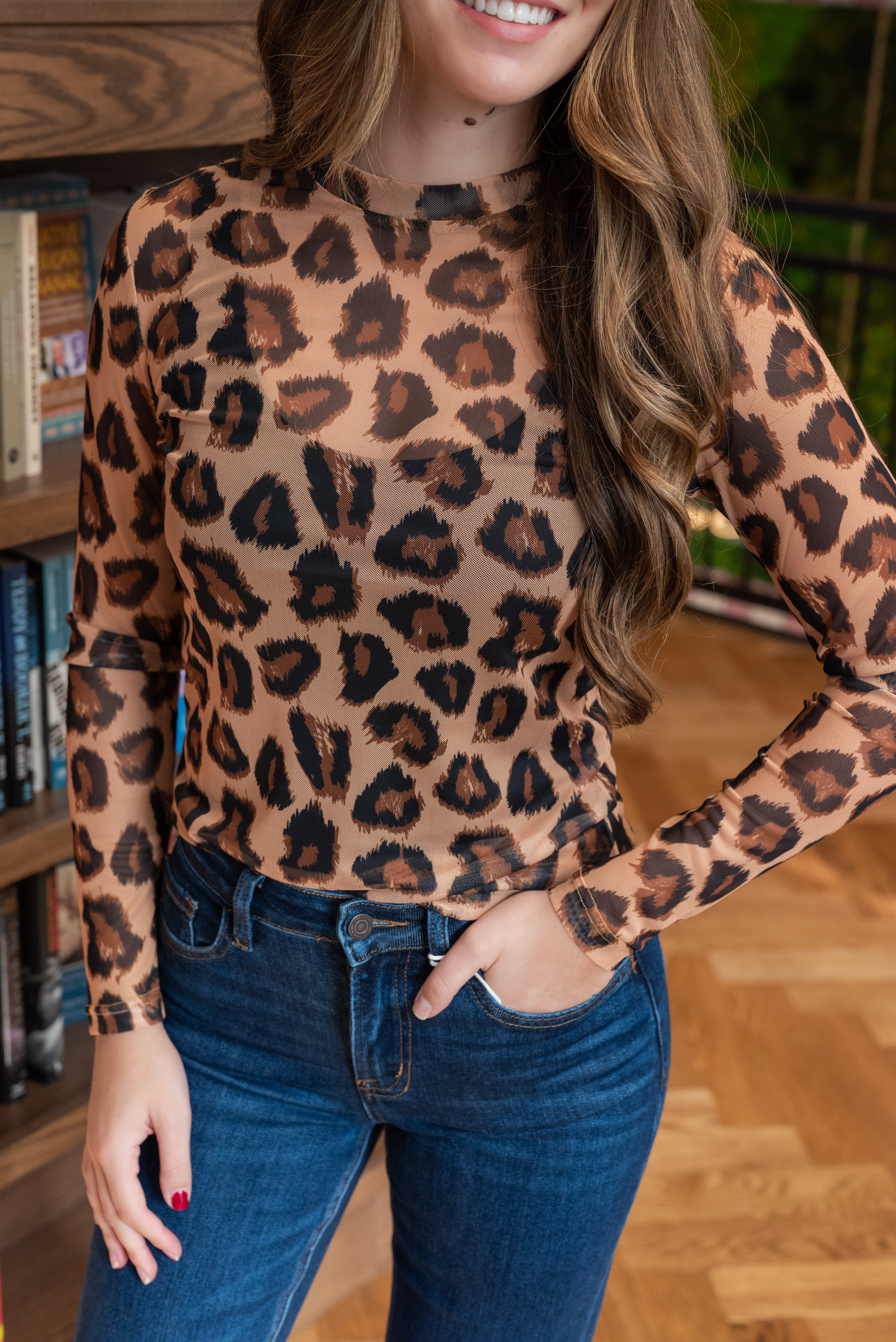 LEOPARD MESH TOP