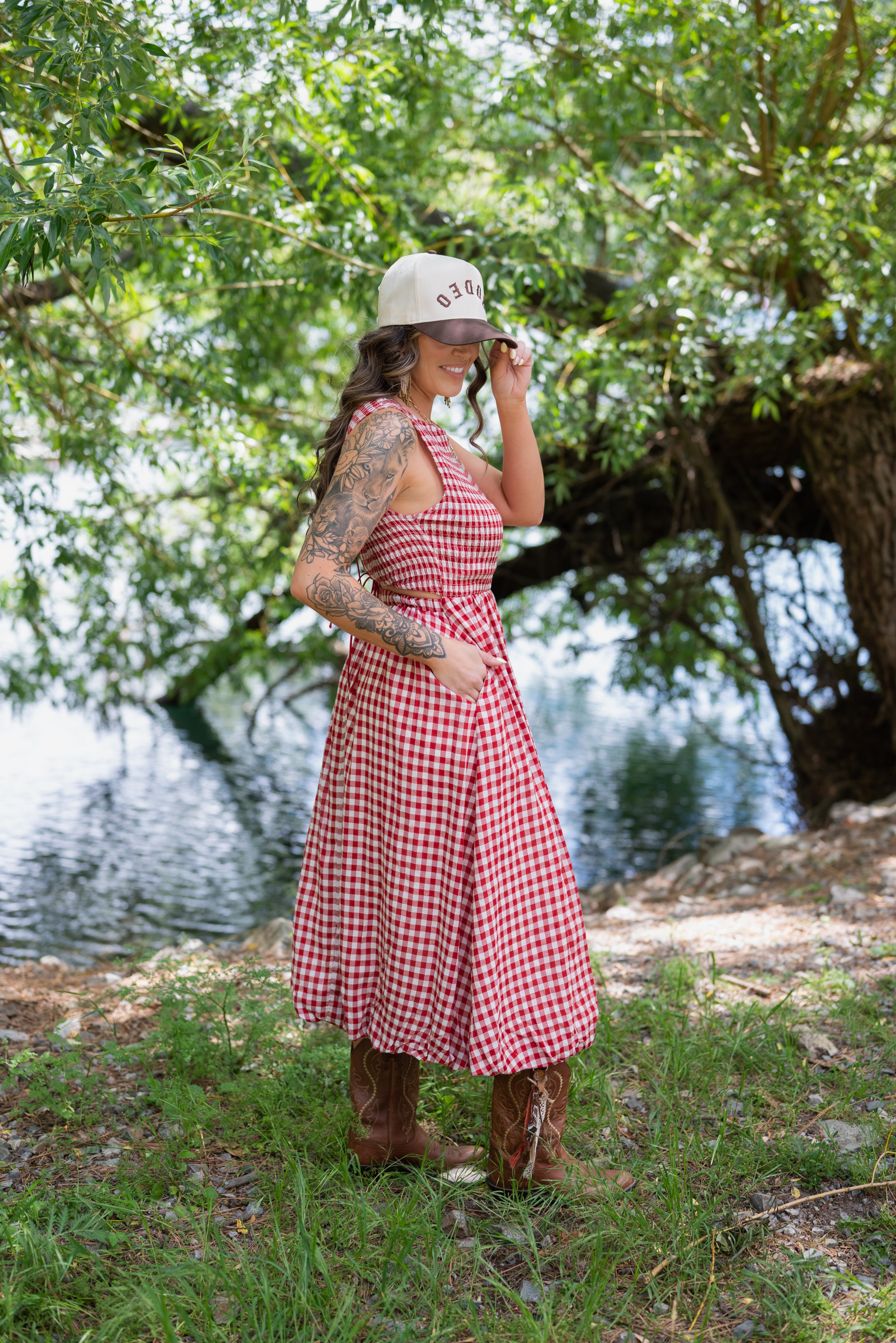 APPLE BUTTER MIDI DRESS