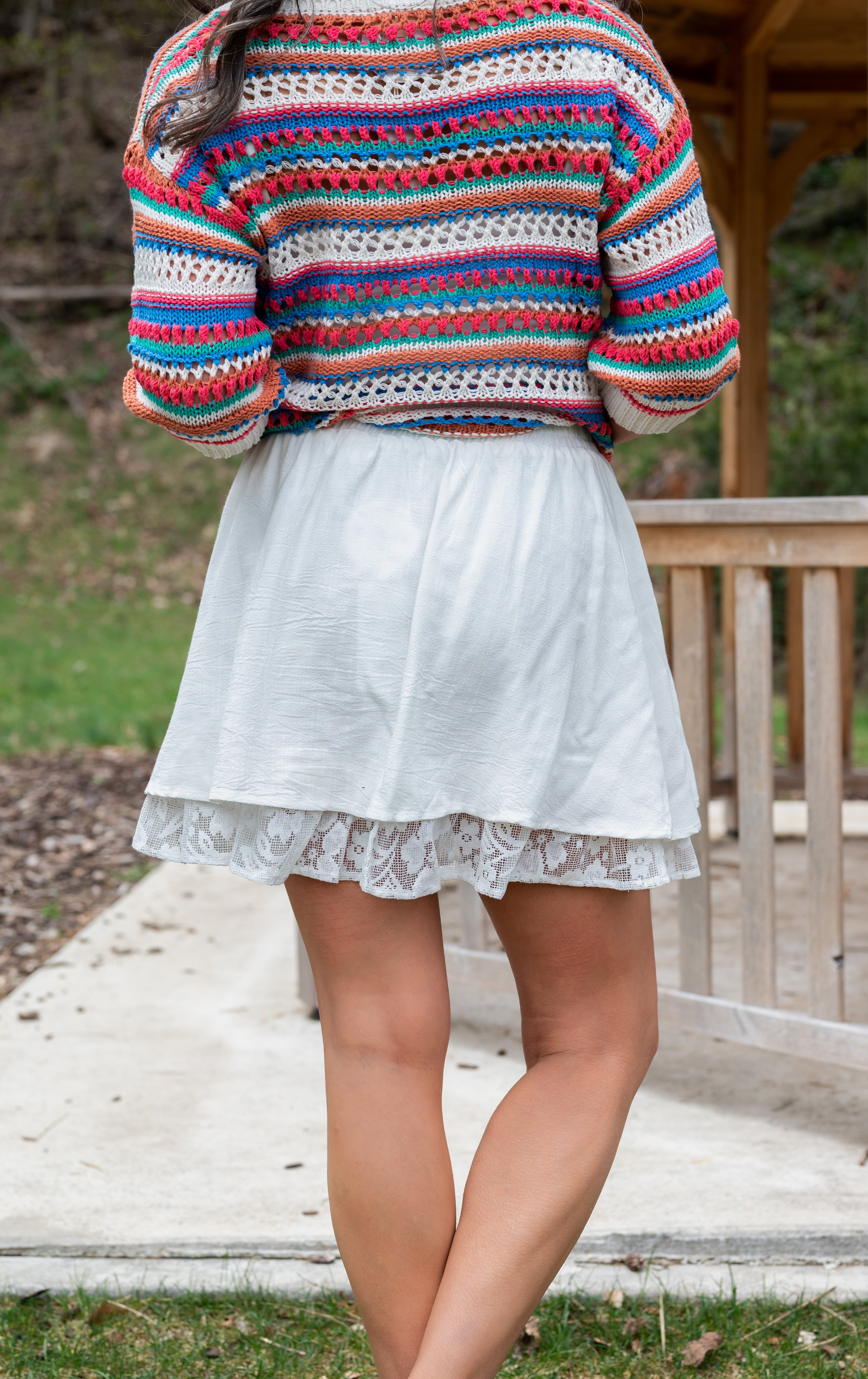 MISTY LAYERED W LACE MINI SKIRT
