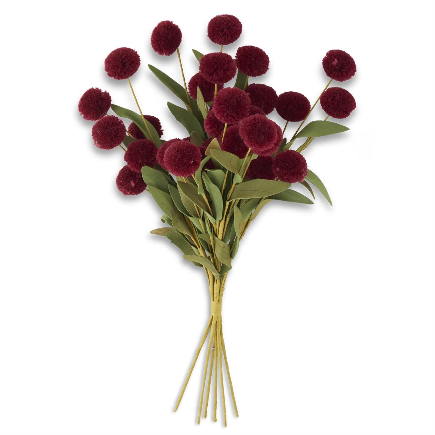 13 Inch Pompom Pick w/Green Eva Leaves Bundle
