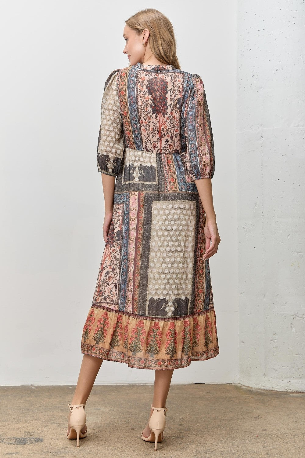 SIGOURNEY PATCHWORK DRESS