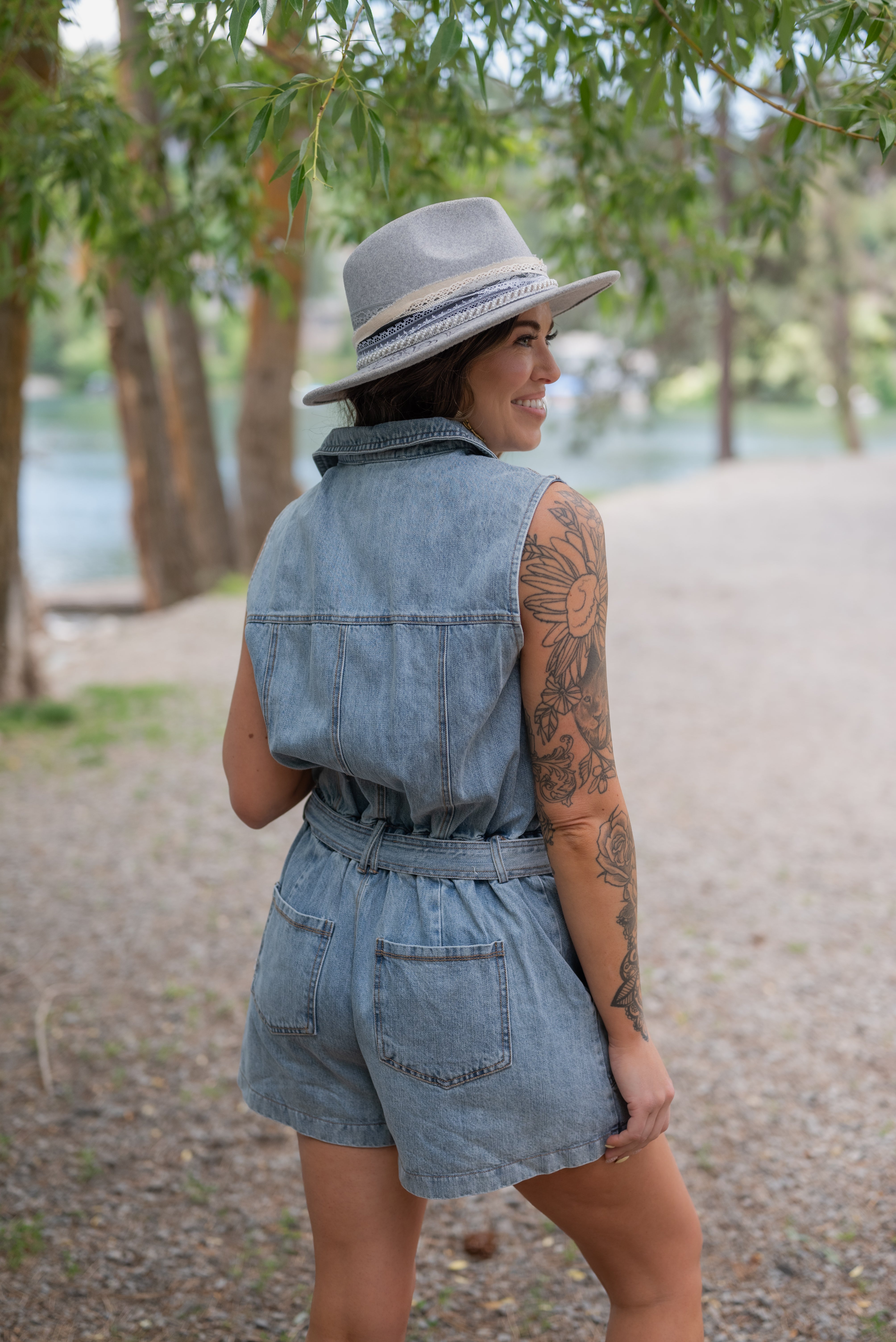 GWEN DENIM ROMPER