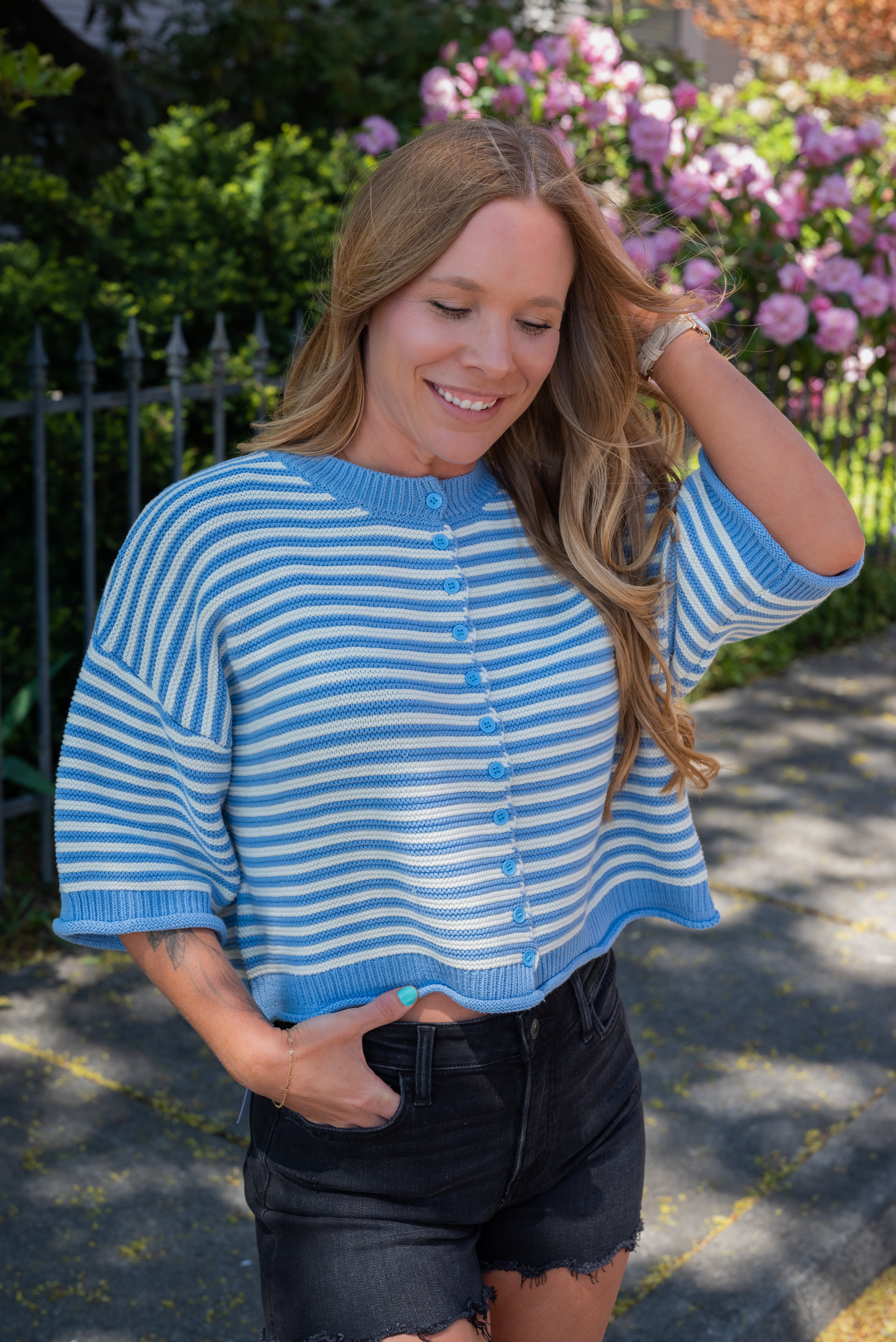 BRANDY STRIPE CARDI