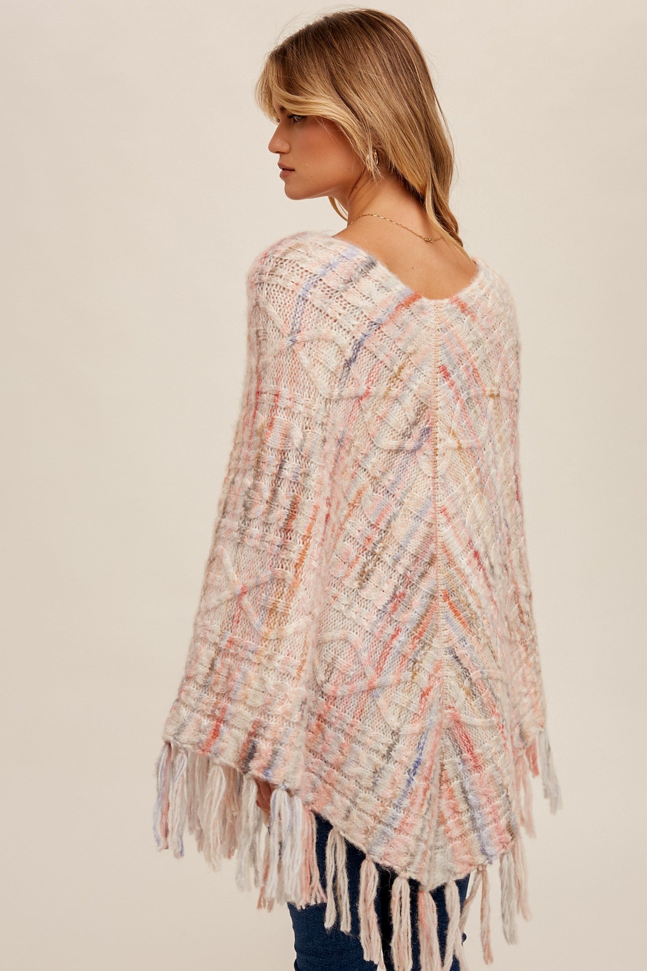 MCKAYLA CABLE KNIT CAPE