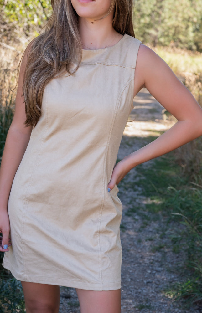 THE GROOVE FAUX SUEDE MOD MINI DRESS