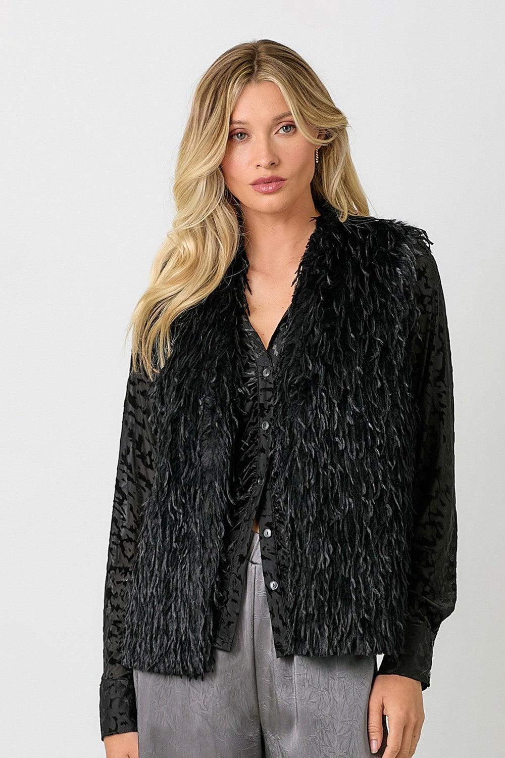 MIMI EYELASH FUR VEST