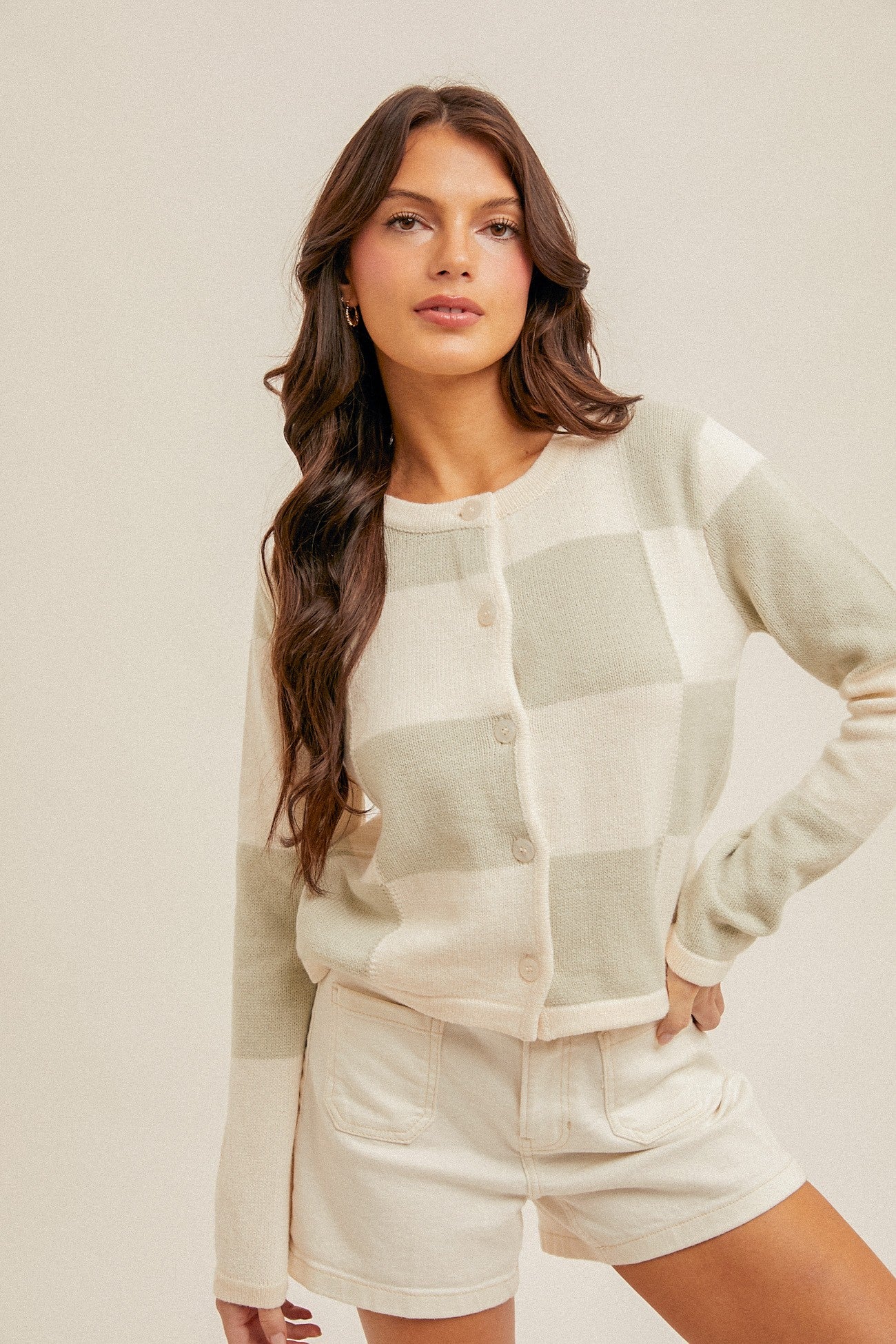 DITA CHECKERED CARDIGAN