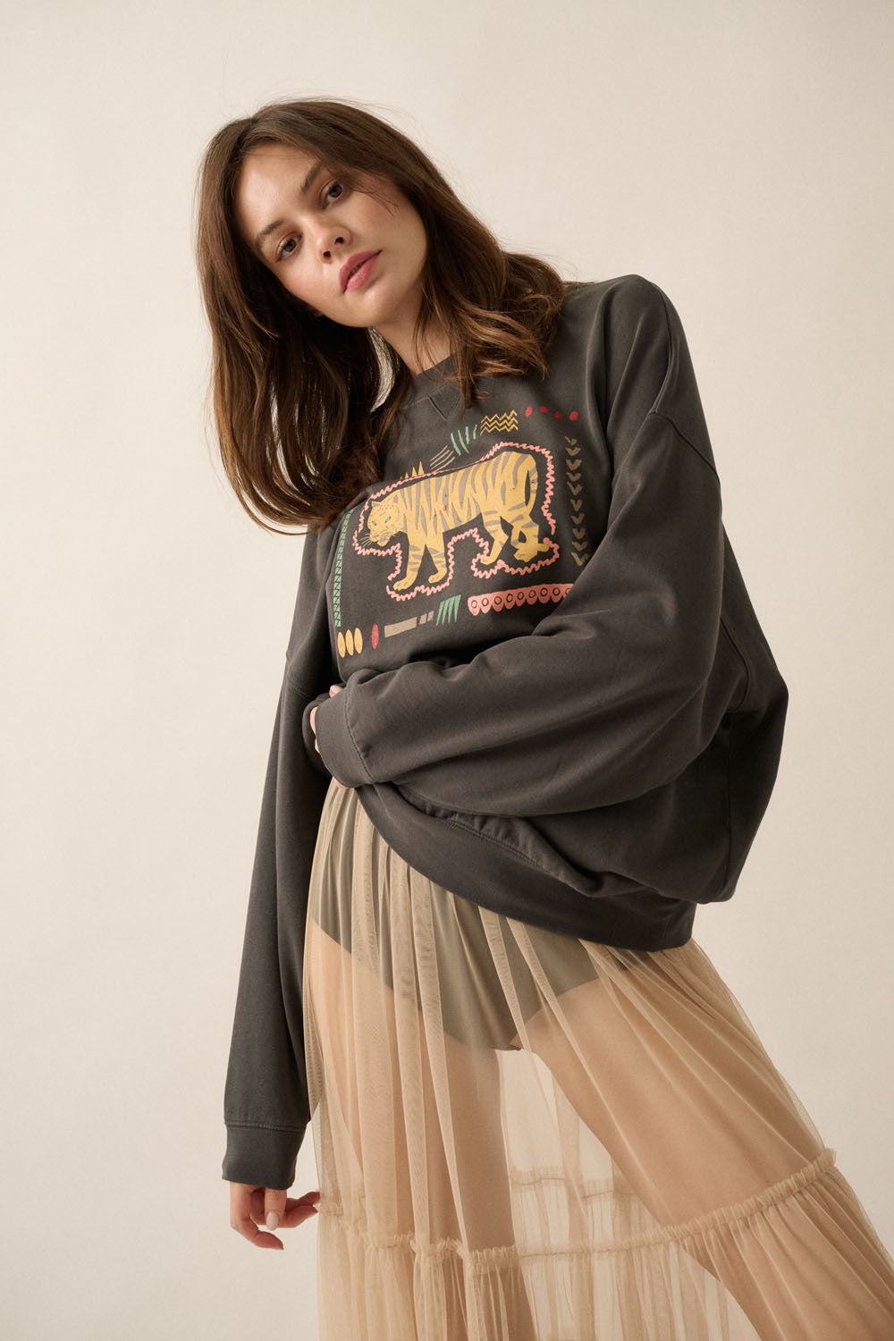 TRIBAL TIGER SWEATSHIRT