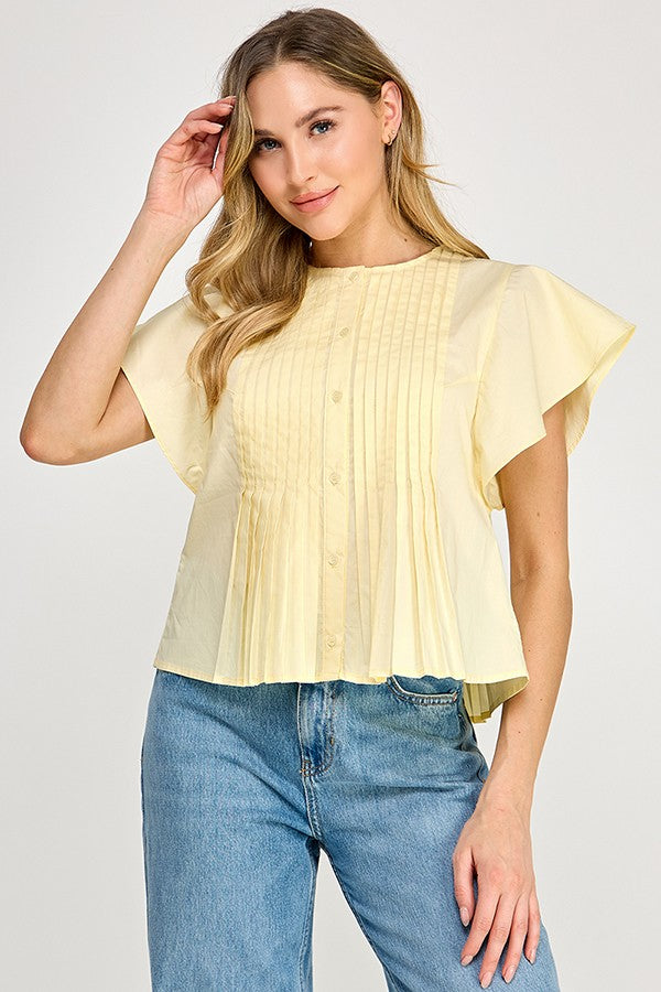 BRITT FLUTTER SLV BLOUSE