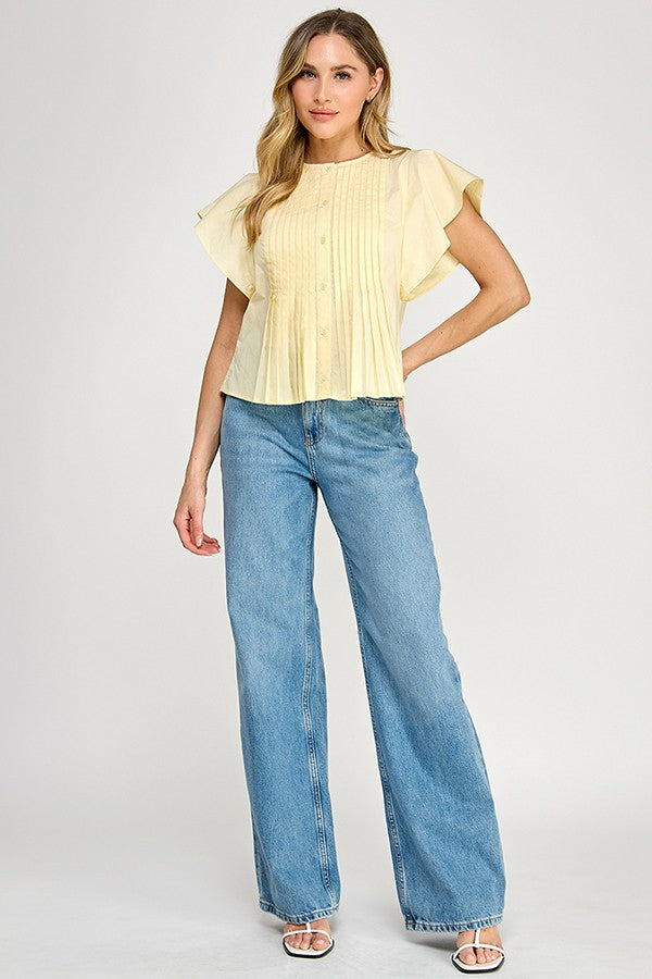 BRITT FLUTTER SLV BLOUSE