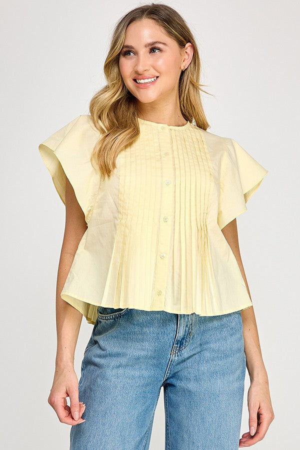 BRITT FLUTTER SLV BLOUSE