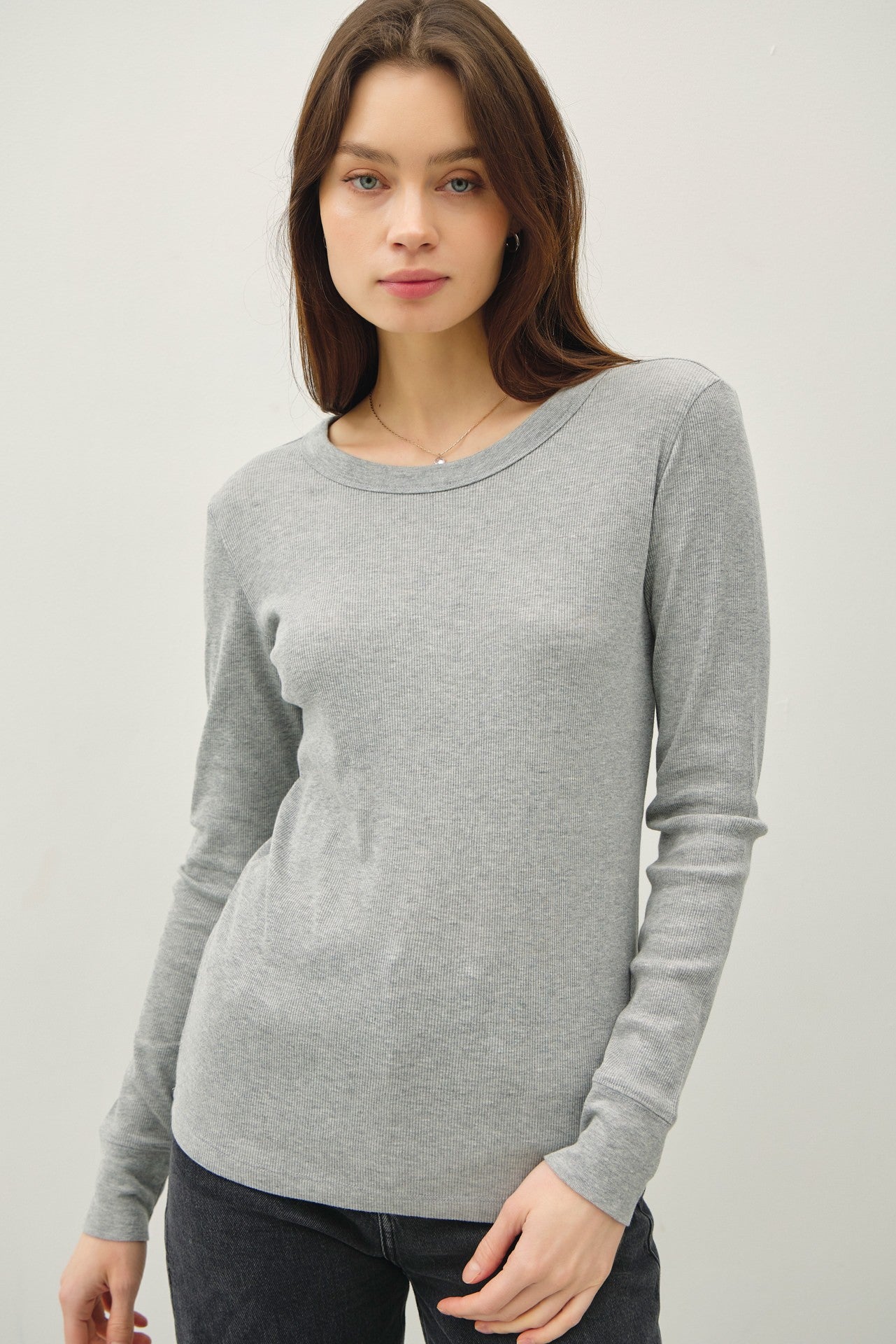ZOIE RIBBED LS TOP