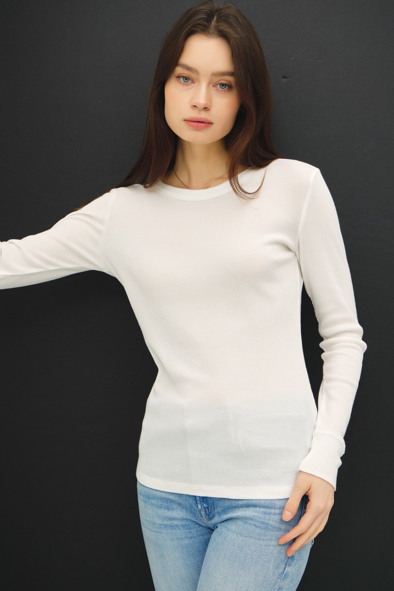 ZOIE RIBBED LS TOP