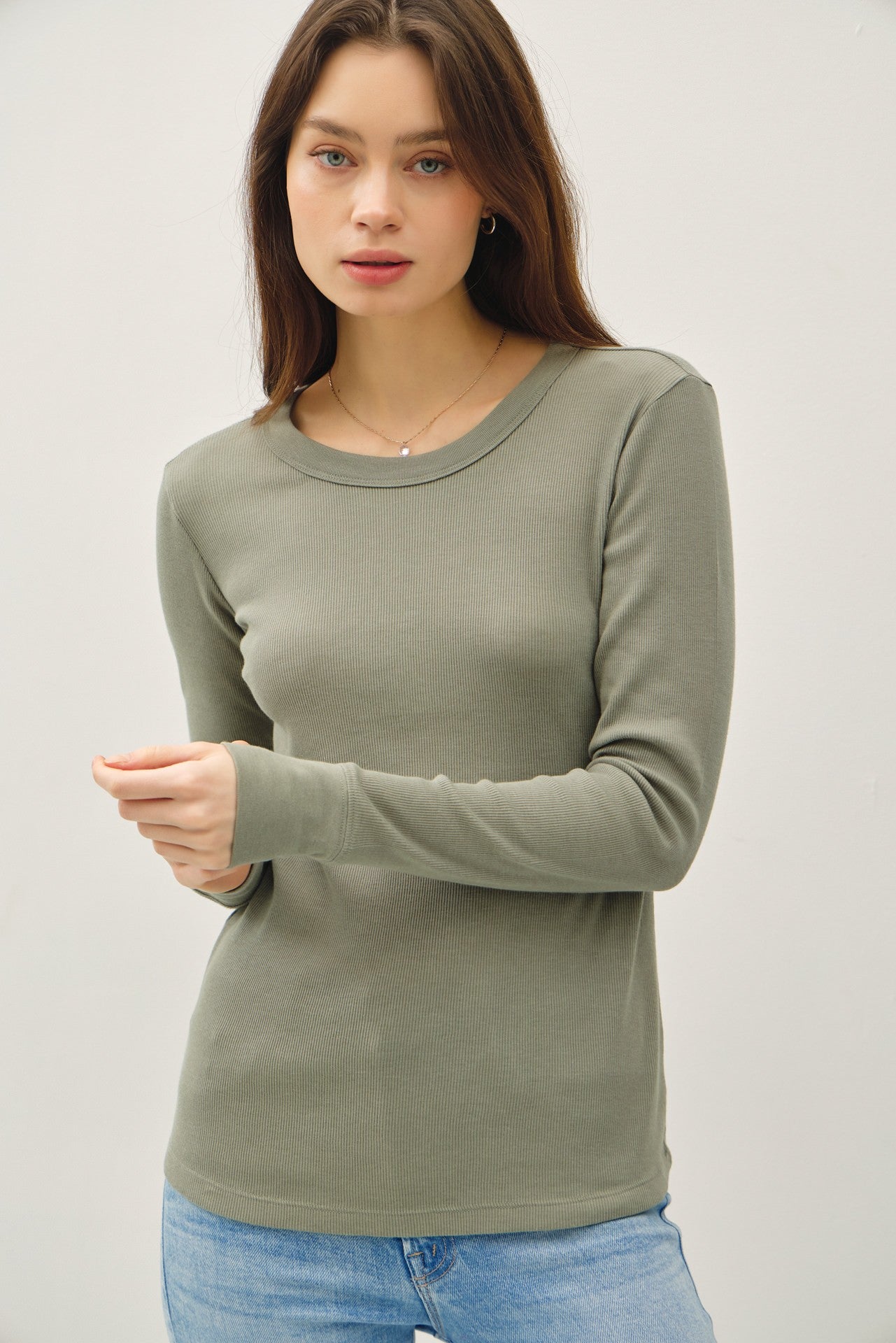 ZOIE RIBBED LS TOP