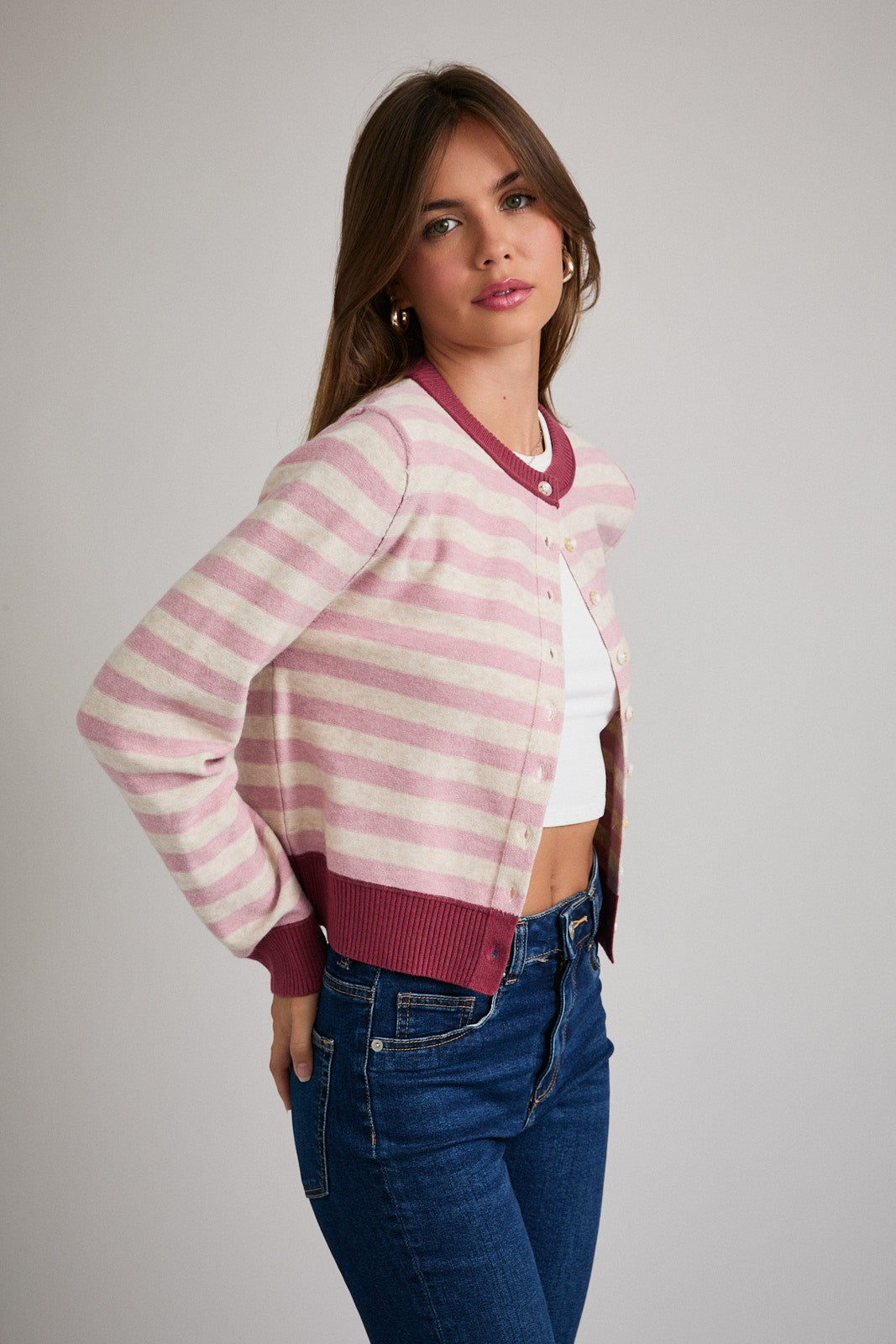 ANISTON STRIPE CARDI