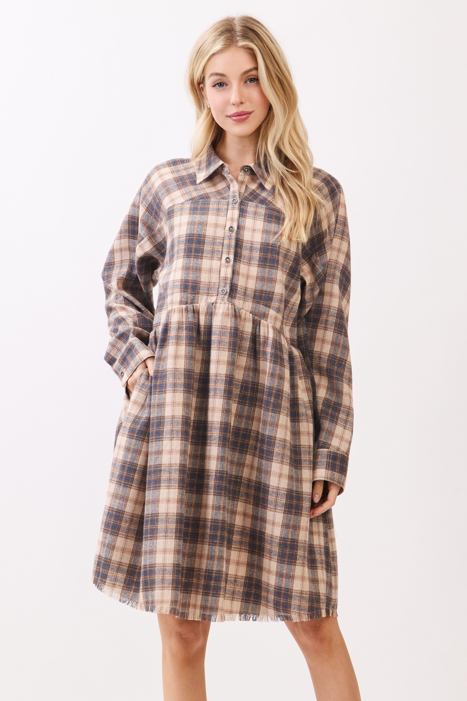JOLINE PLAID DRESS