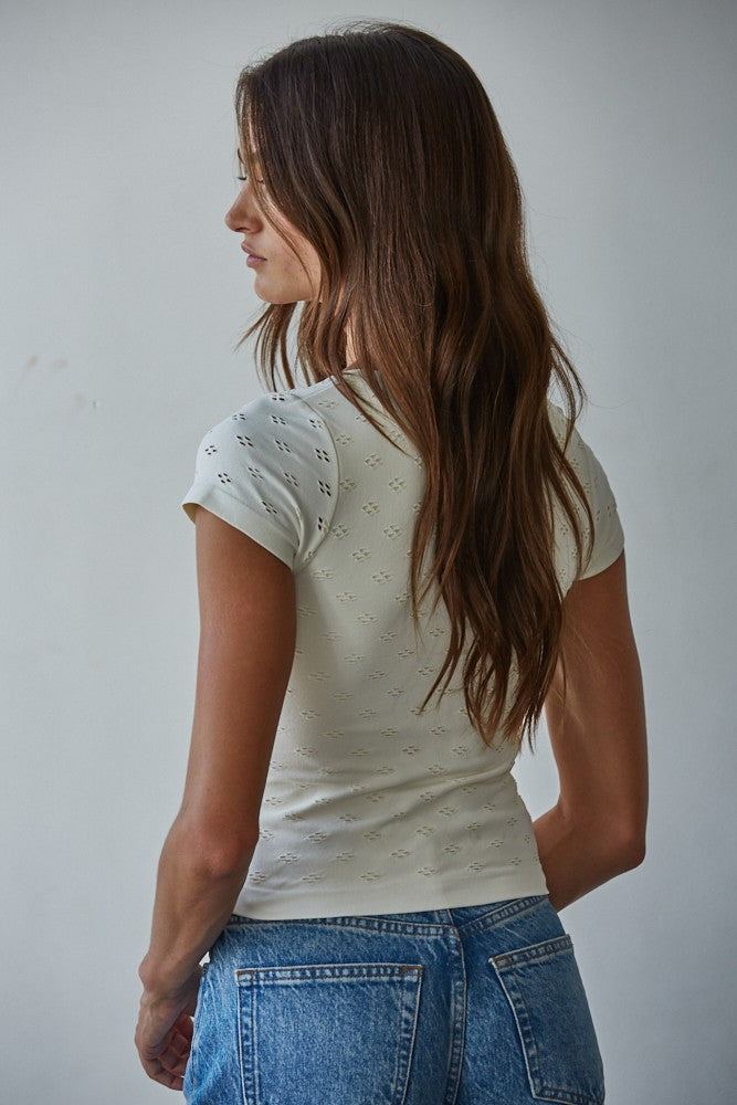 Fitted Eyelet Tee