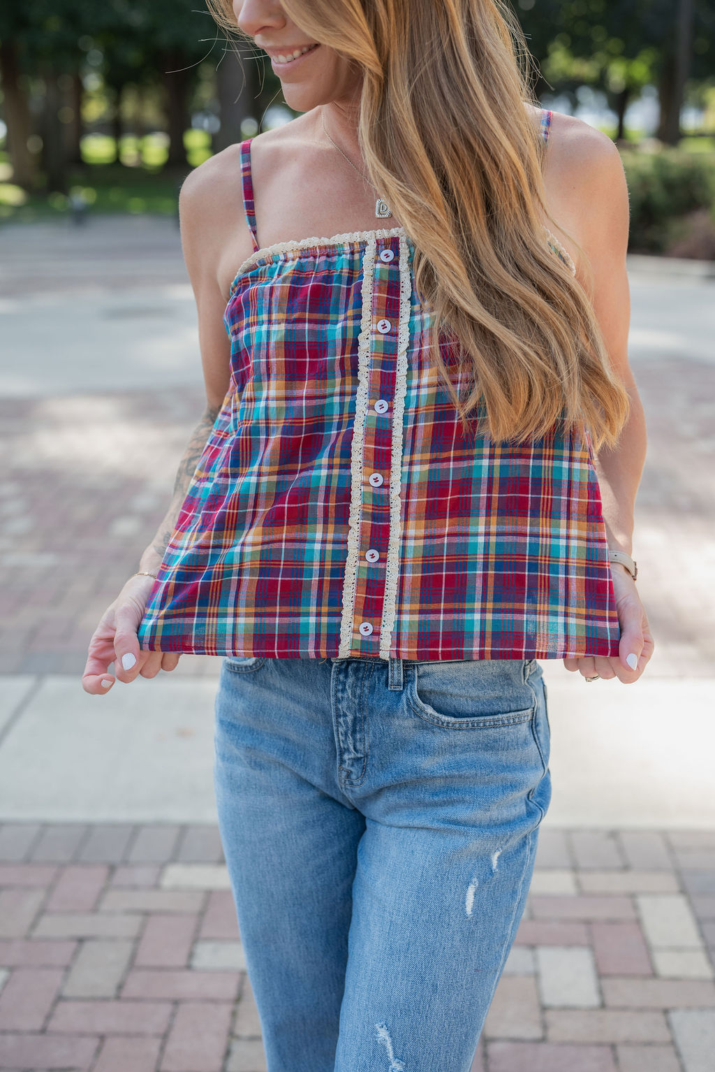 ADELA PLAID TANK