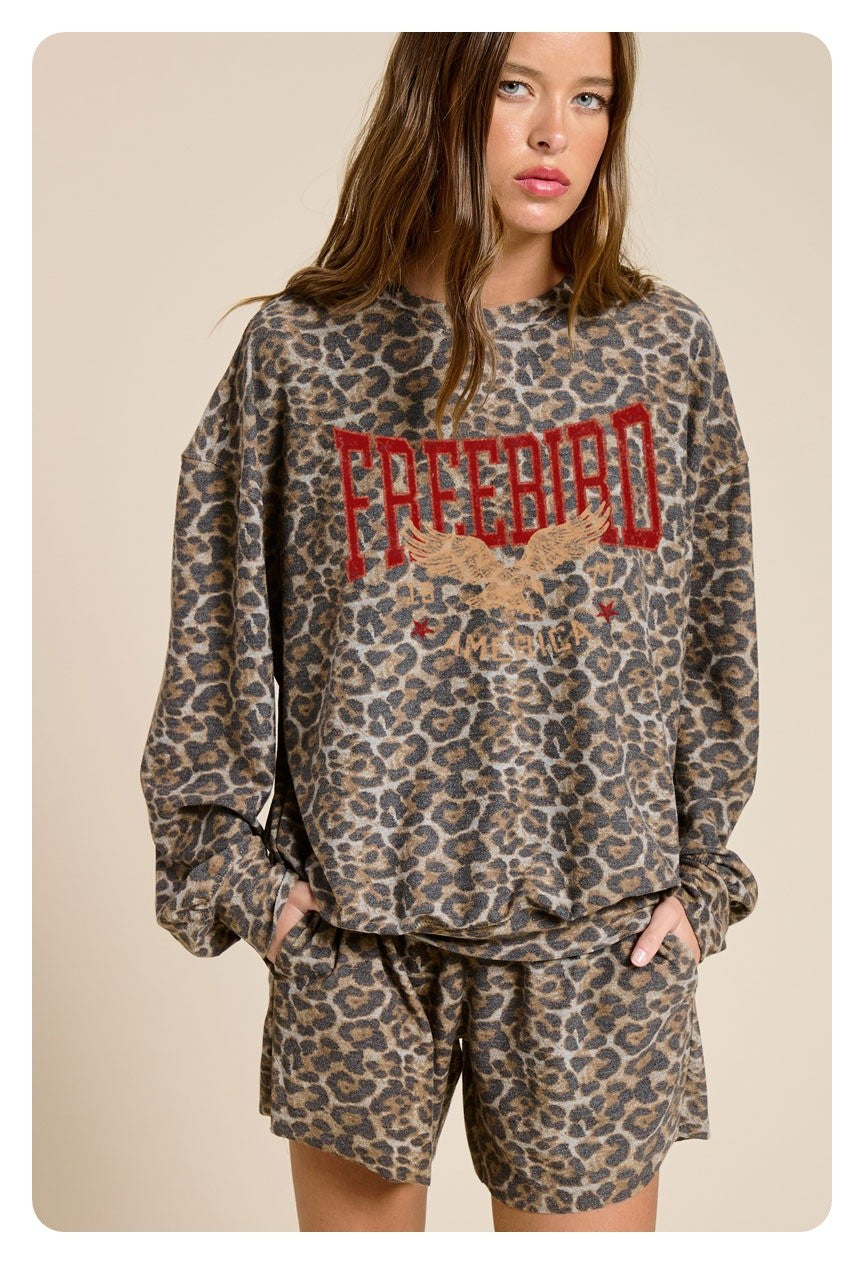 LEOPARD FREE BIRD TOP
