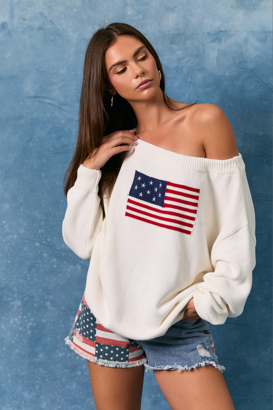 FLAG OFF SHOULDER TOP