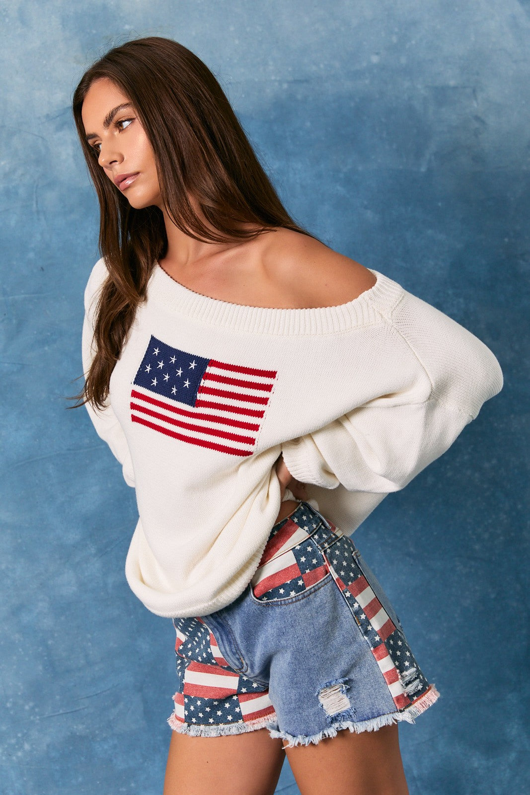 FLAG OFF SHOULDER TOP