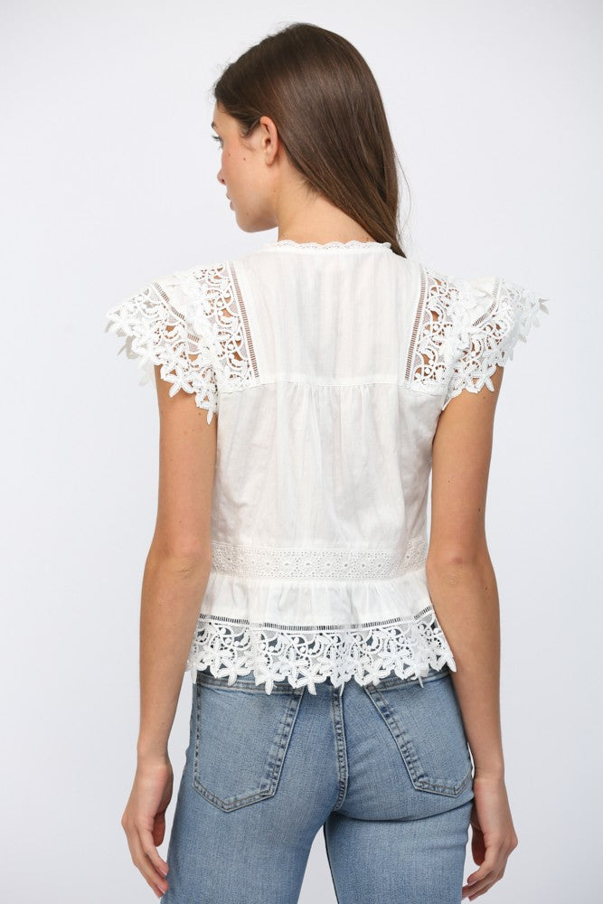 HAZEL LACE PEPLUM BLOUSE