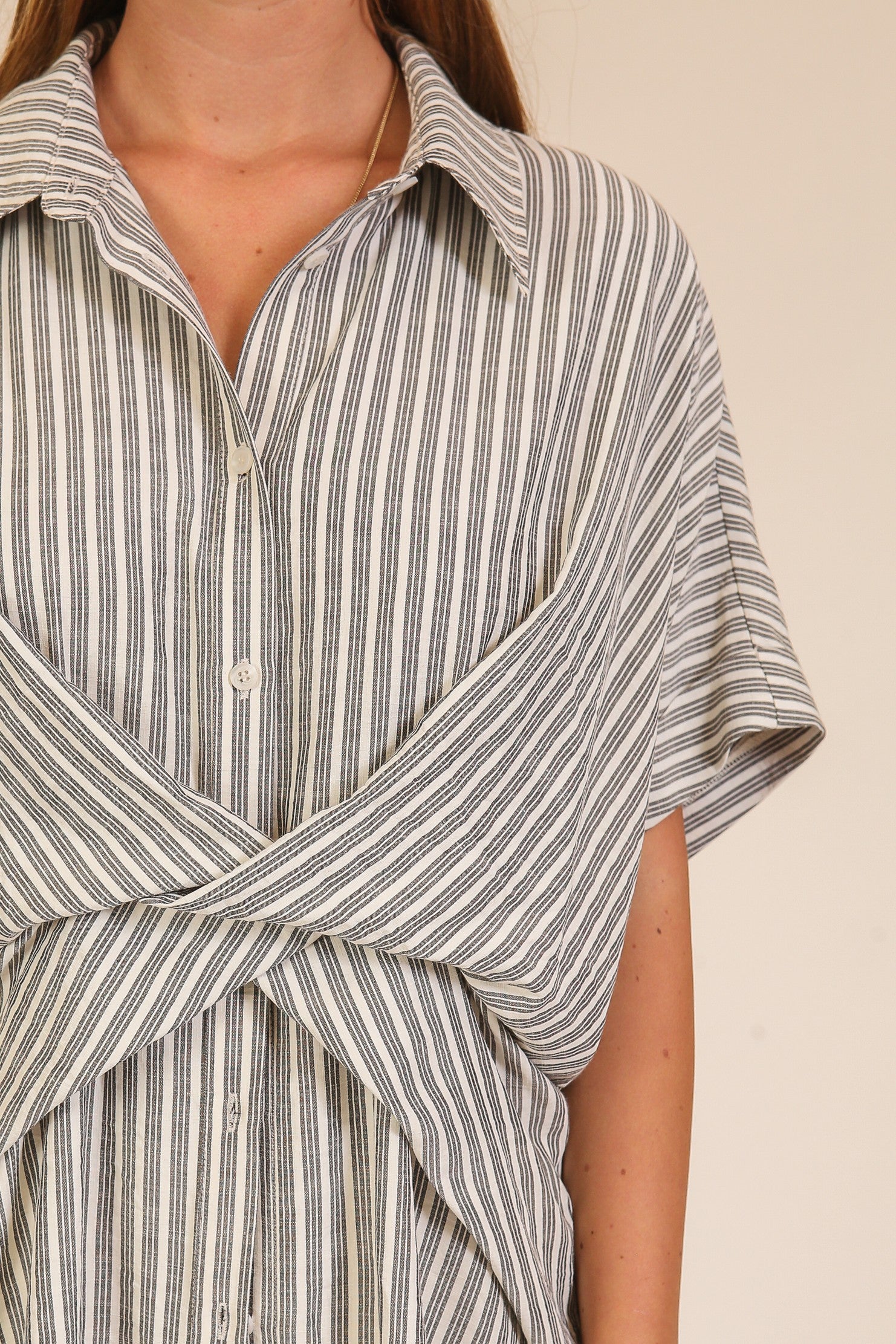 OXANA STRIPE TWIST TOP