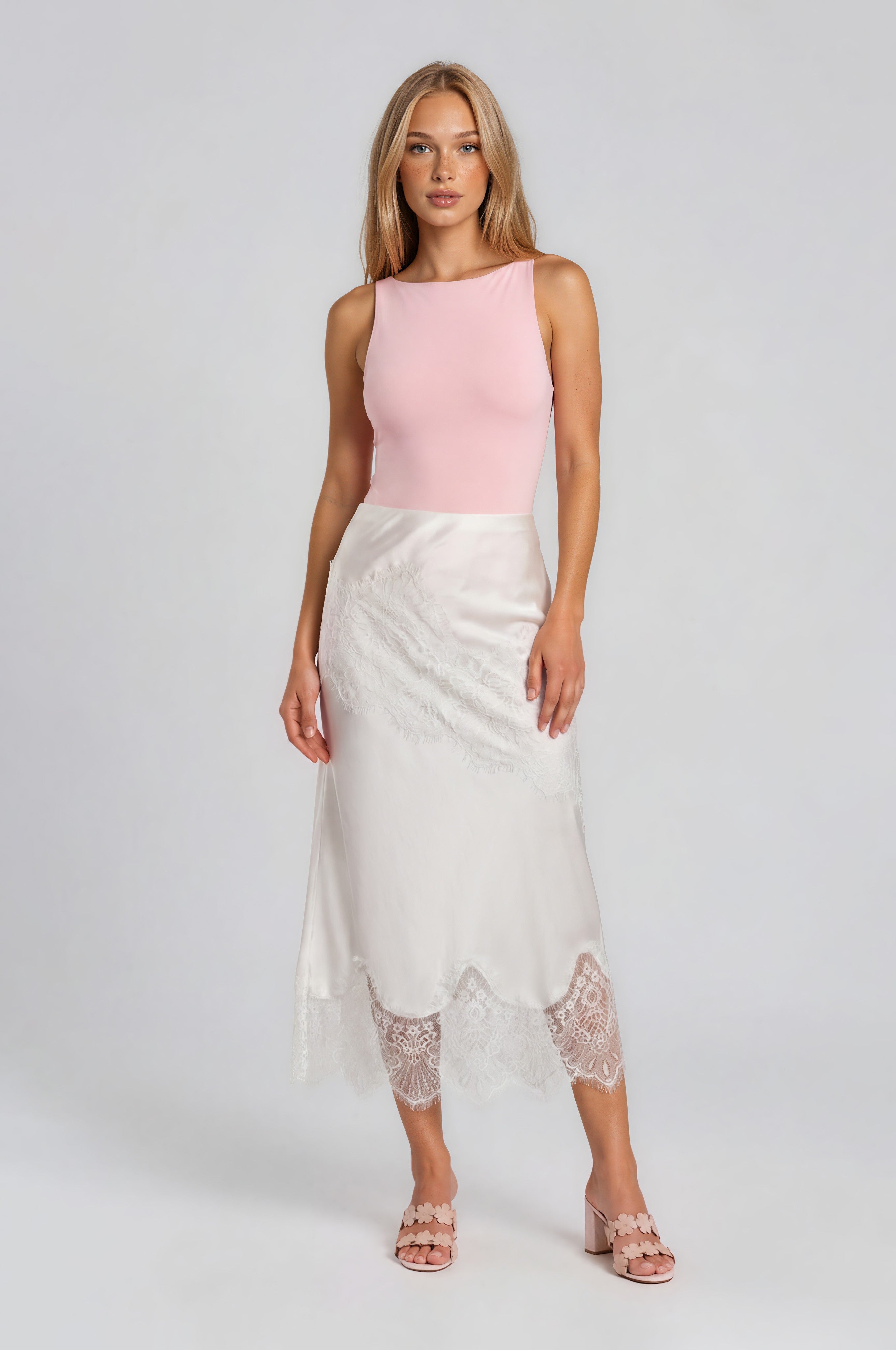 BLOSSOM SATIN SKIRT
