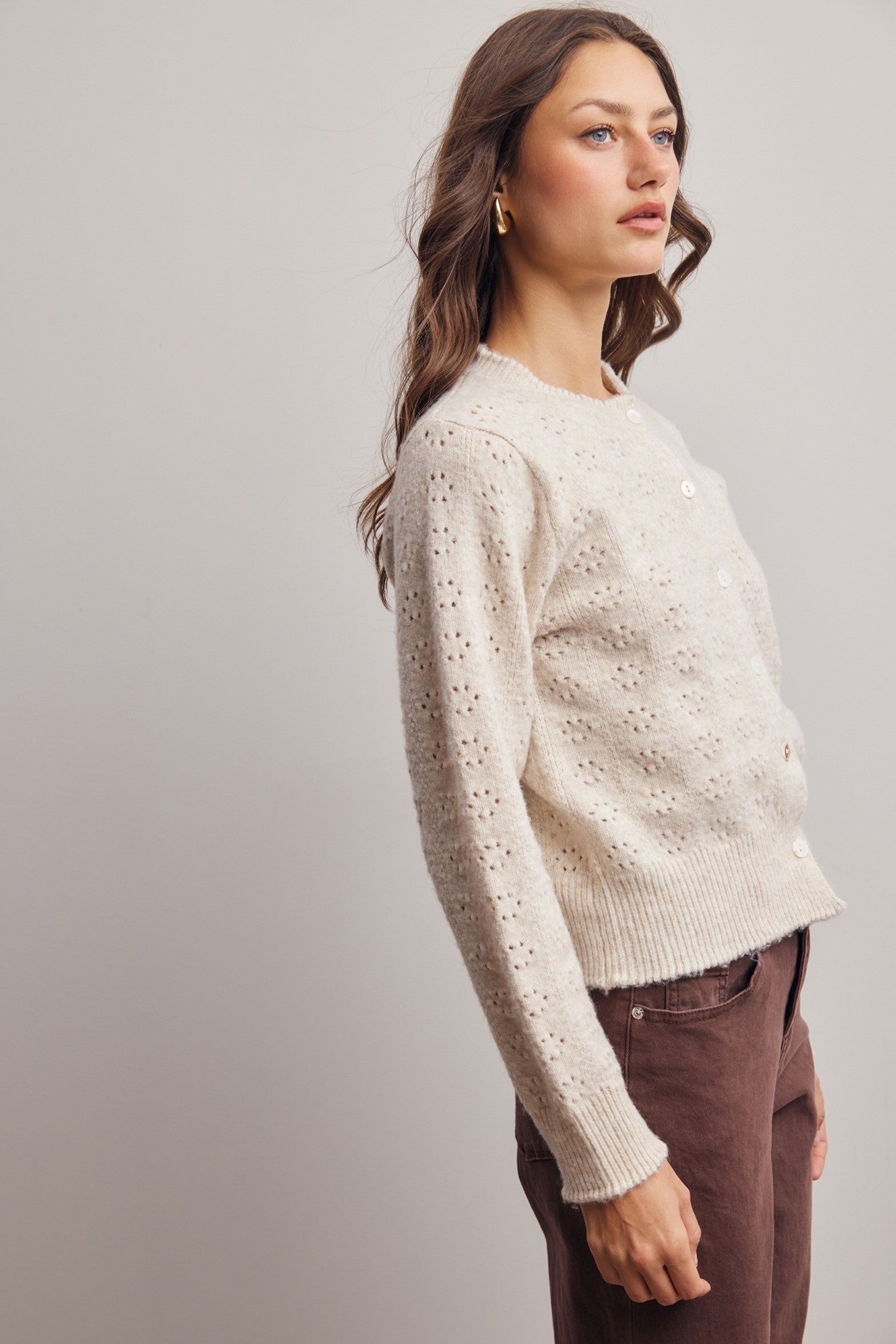 VICKIE POINTELLE CARDIGAN