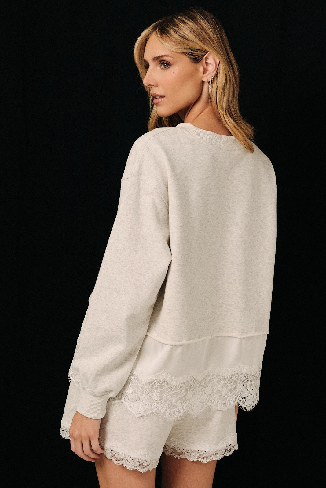 DARCI LACE TRIM SWEATSHIRT