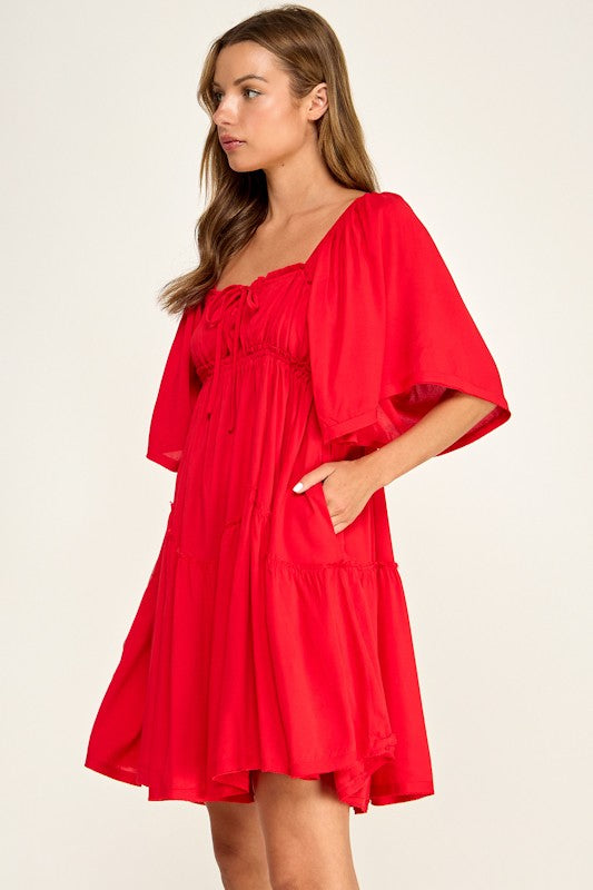 KANDI FLUTTER SLV DRESS