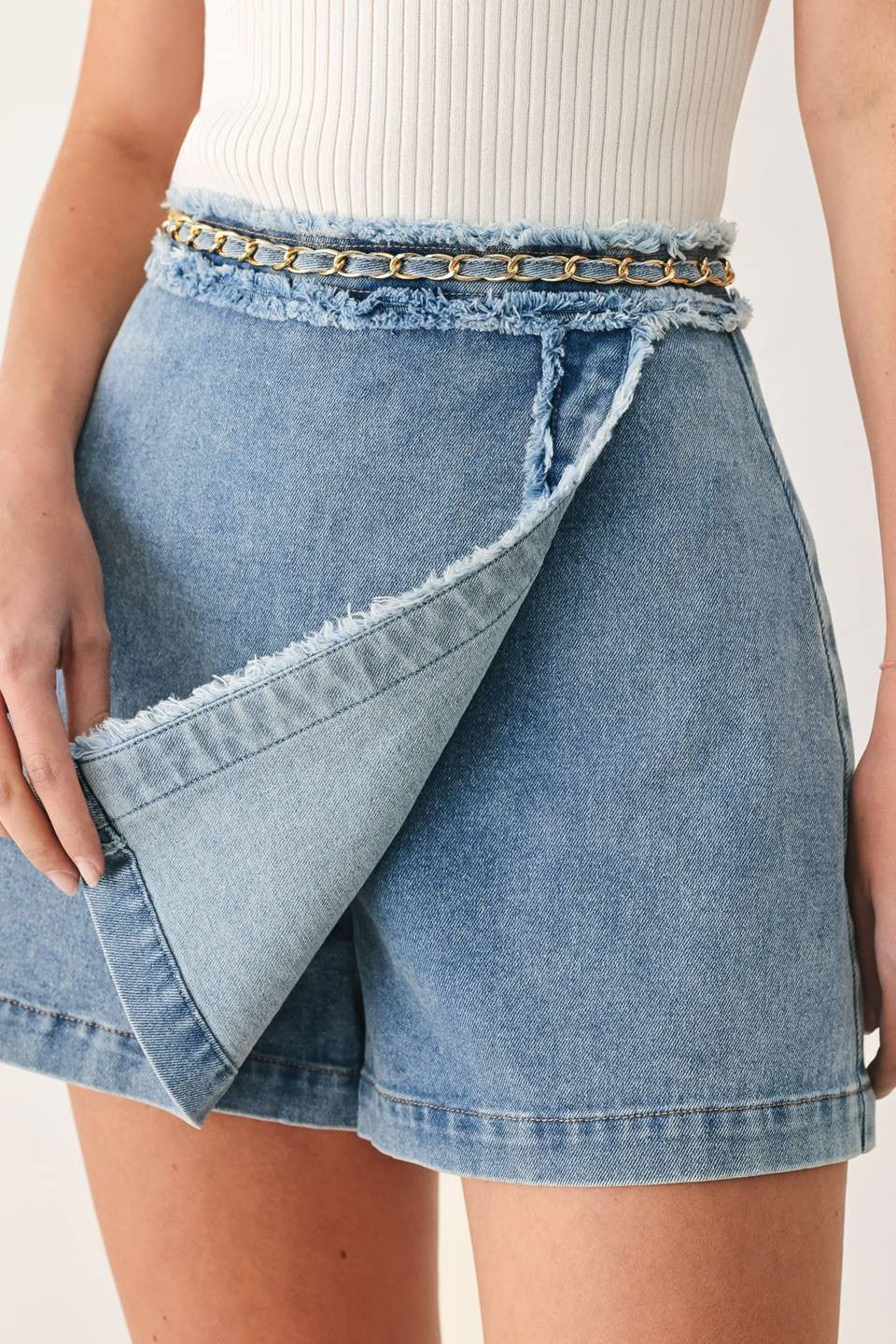 SYLVIANNE DENIM SKORT