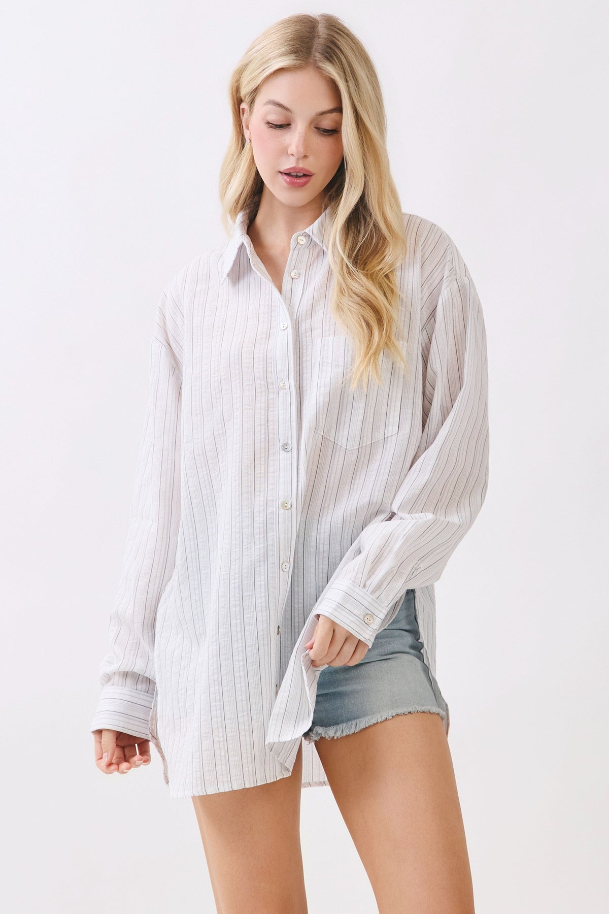 CHARMAINE STRIPE BUTTON DOWN