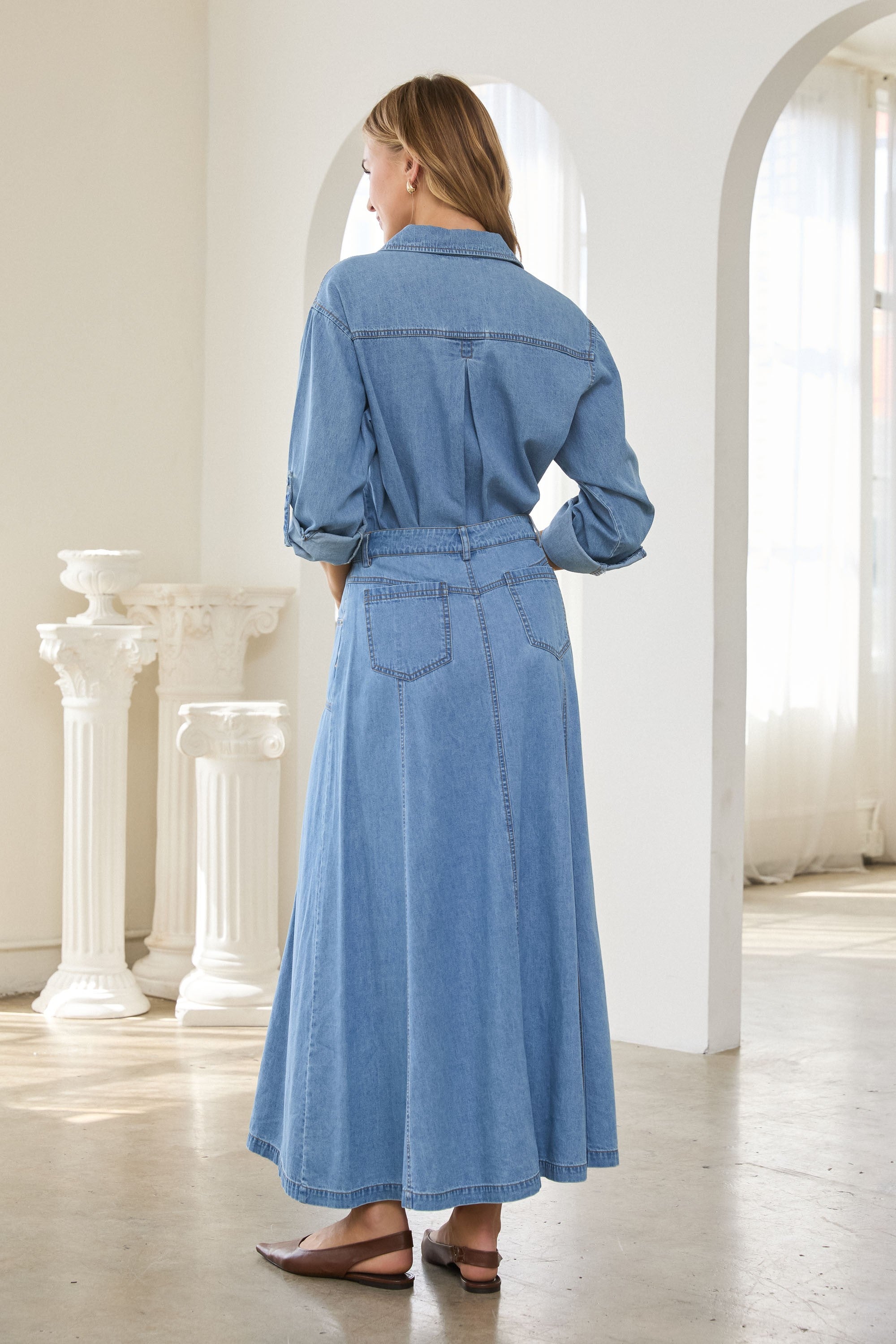 KARRIE DENIM MAXI SKIRT