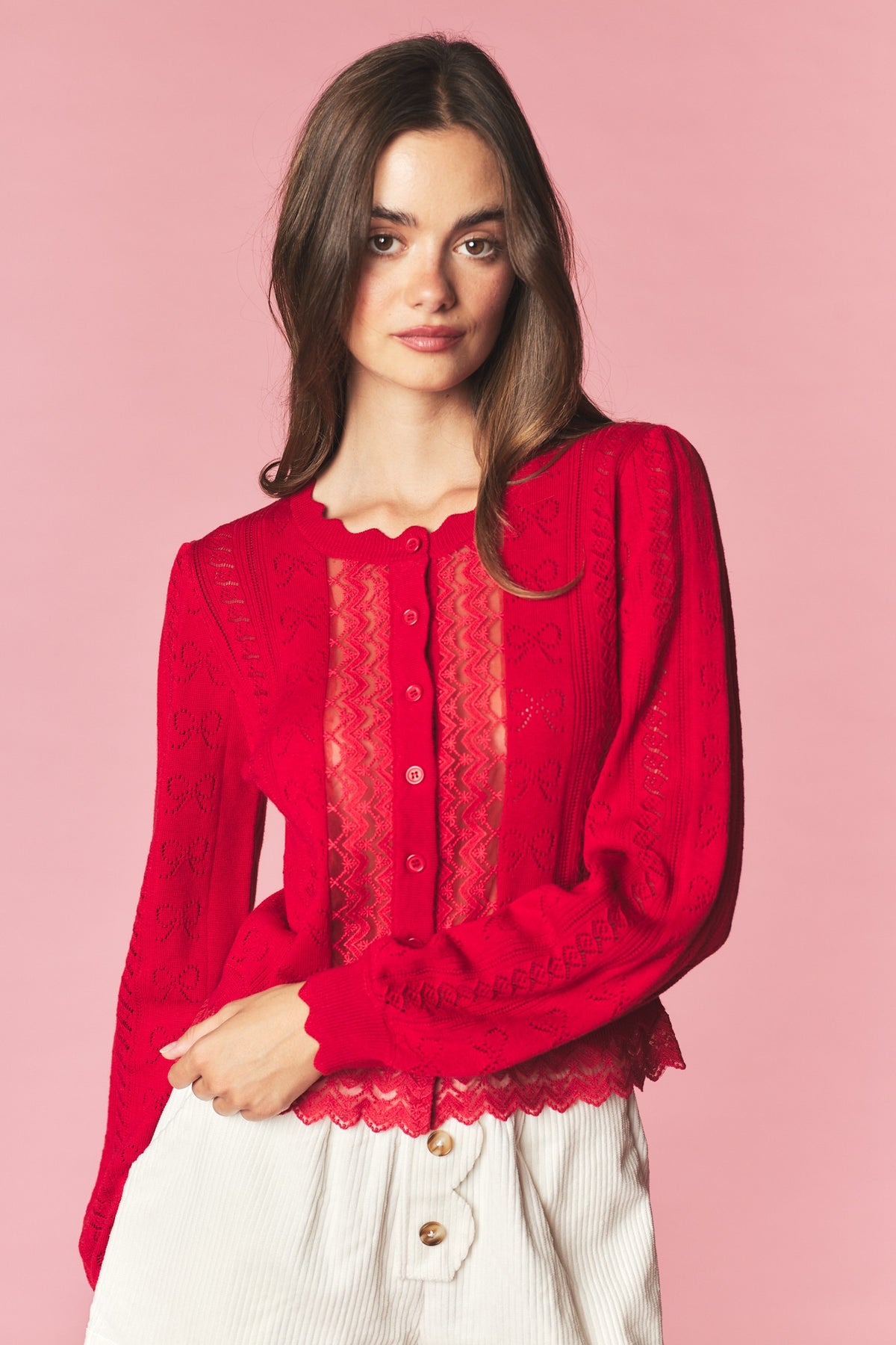 BOW LACE CARDIGAN