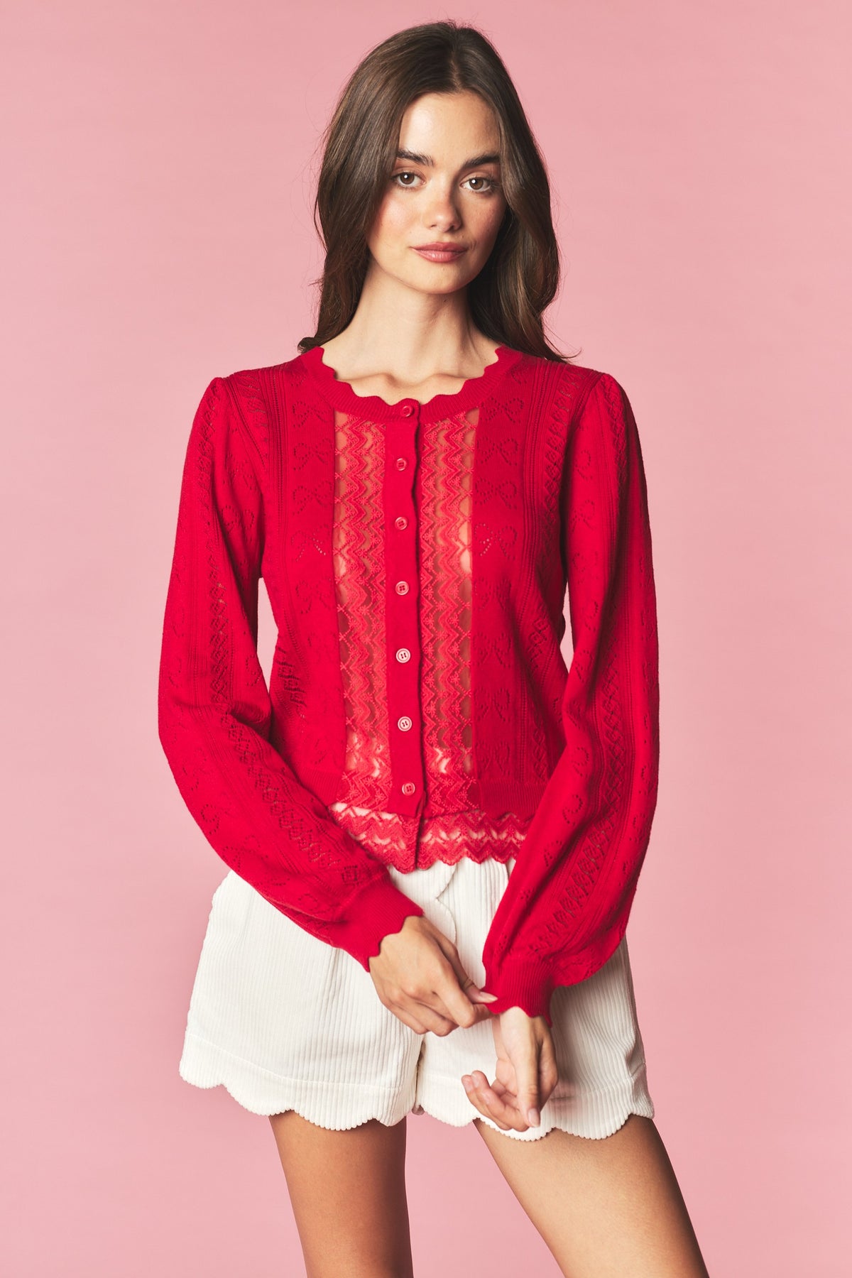 BOW LACE CARDIGAN