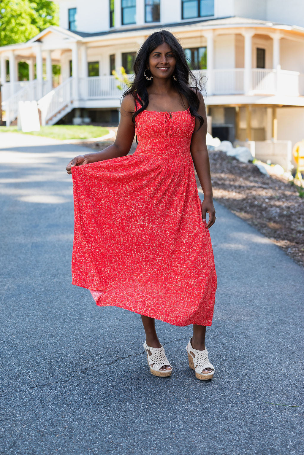 NINA MILKMAID MIDI DRESS