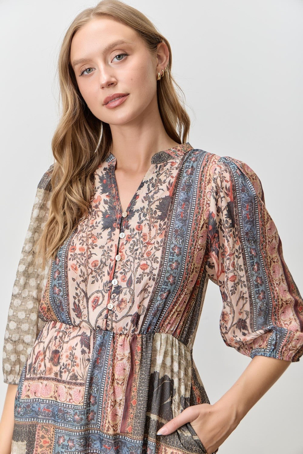 SIGOURNEY PATCHWORK DRESS