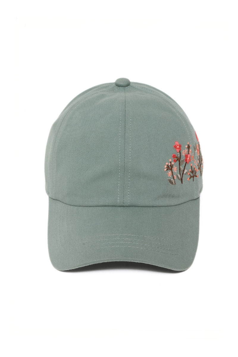 SIDE FLOWER Embroidered Baseball Cap