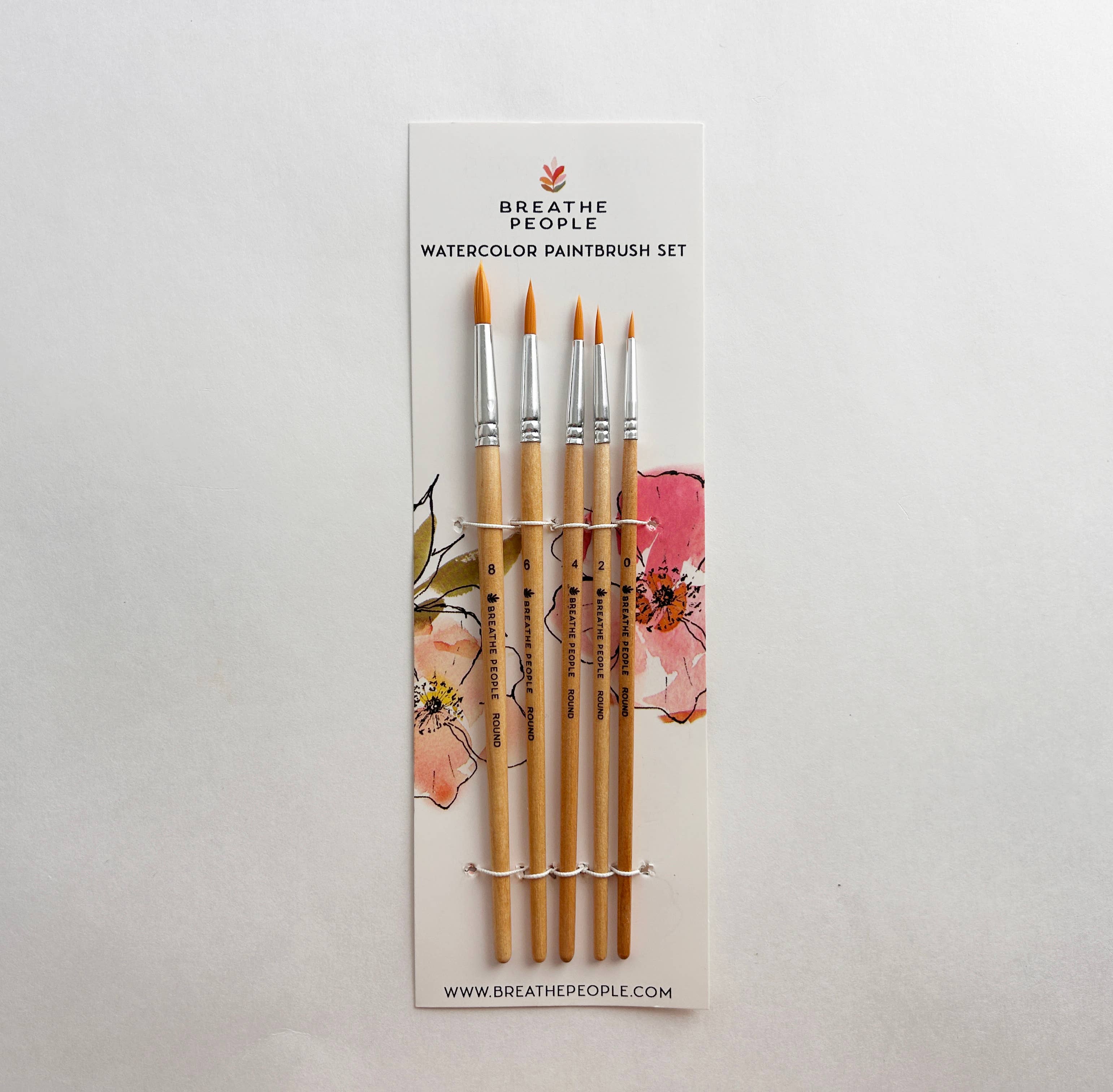 5-Piece Round Watercolor Brush Set