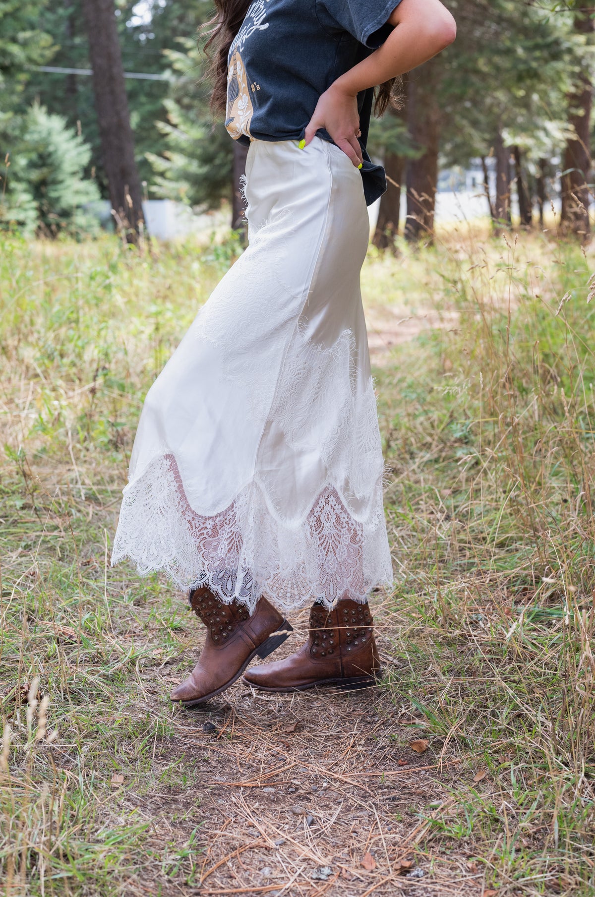 BLOSSOM SATIN SKIRT