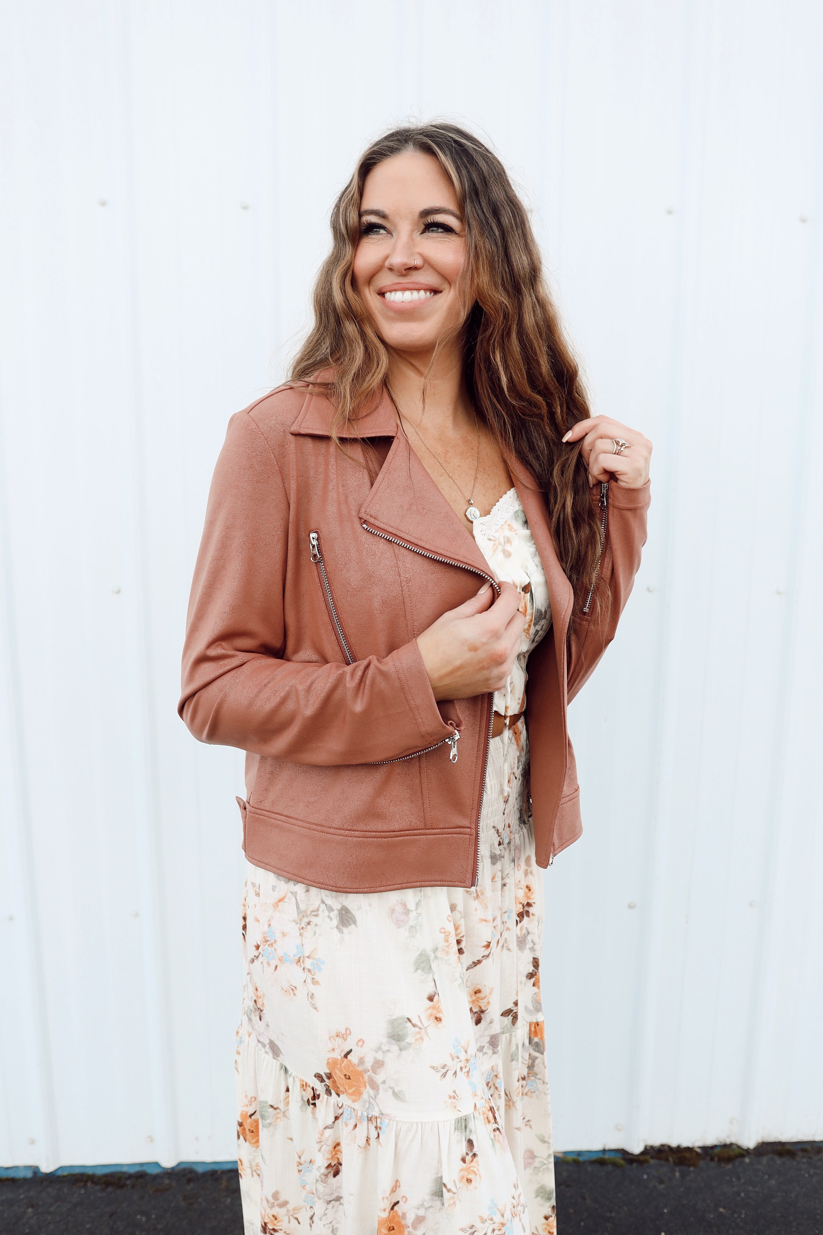 Liquid Leather™ Zip Cuff Moto Waist Jacket