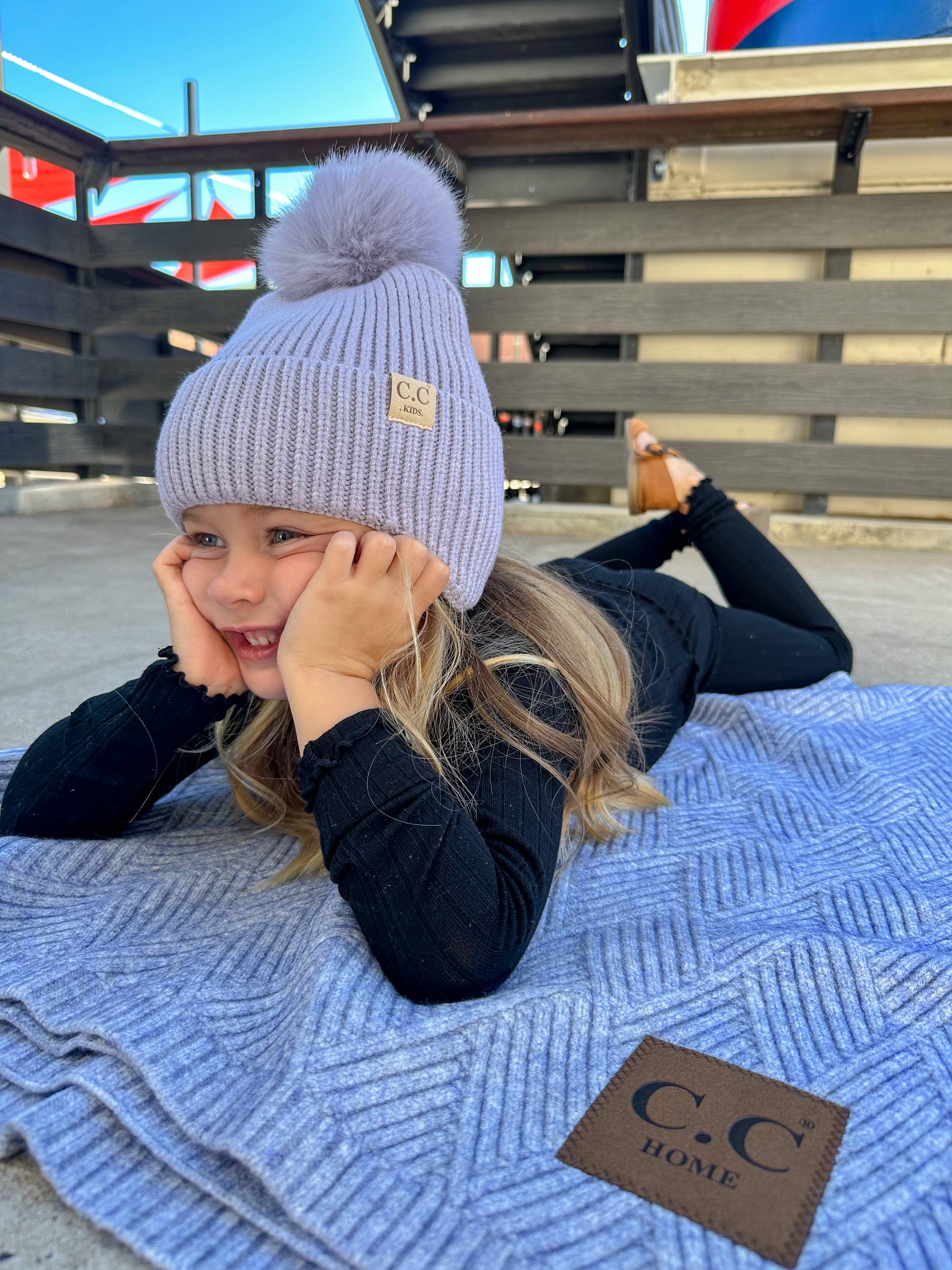 KIDS Ear Flap Pom C.C Beanie