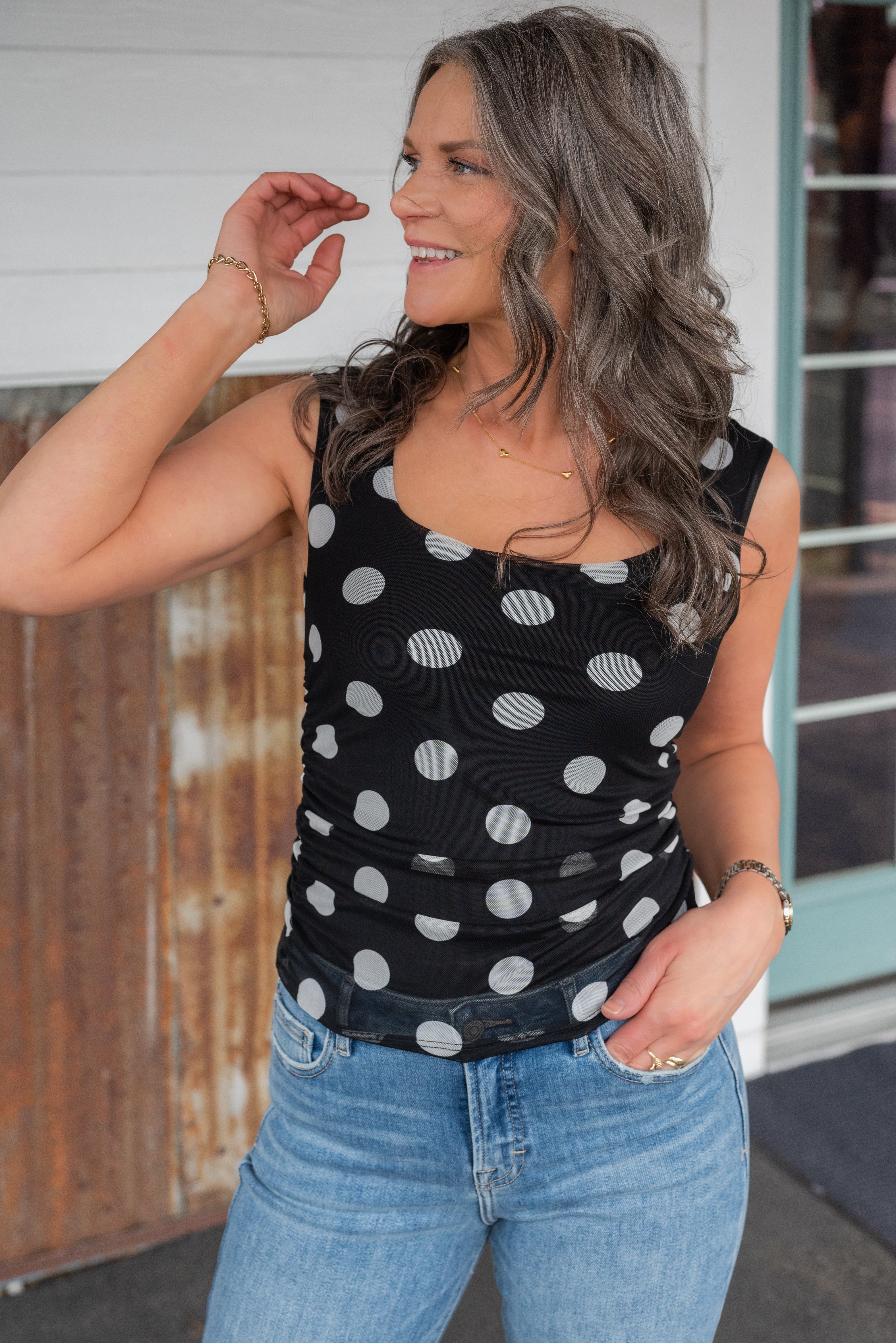 LINDSEY POLKADOT TOP
