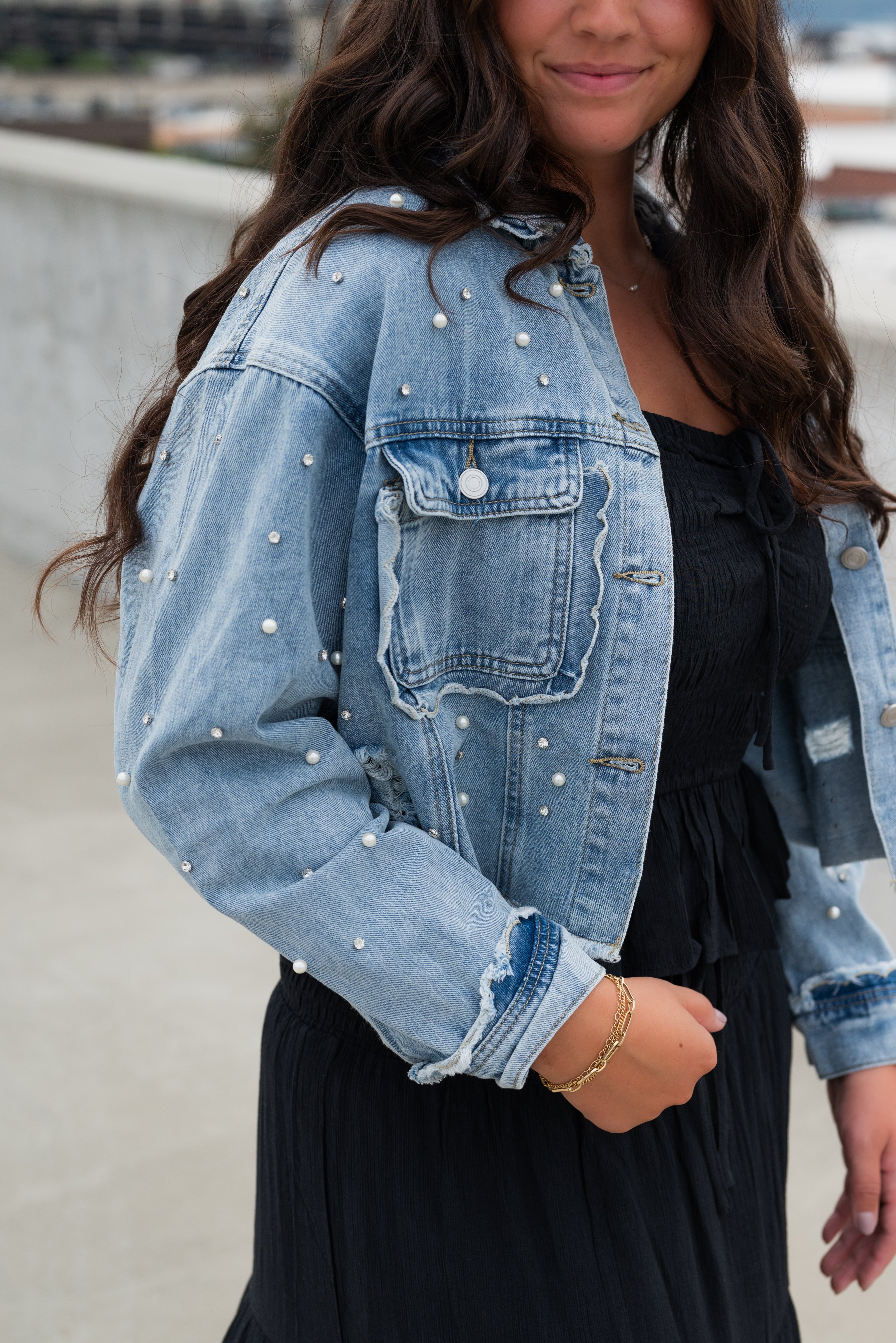 CORALIE GLITZY DENIM JACKET