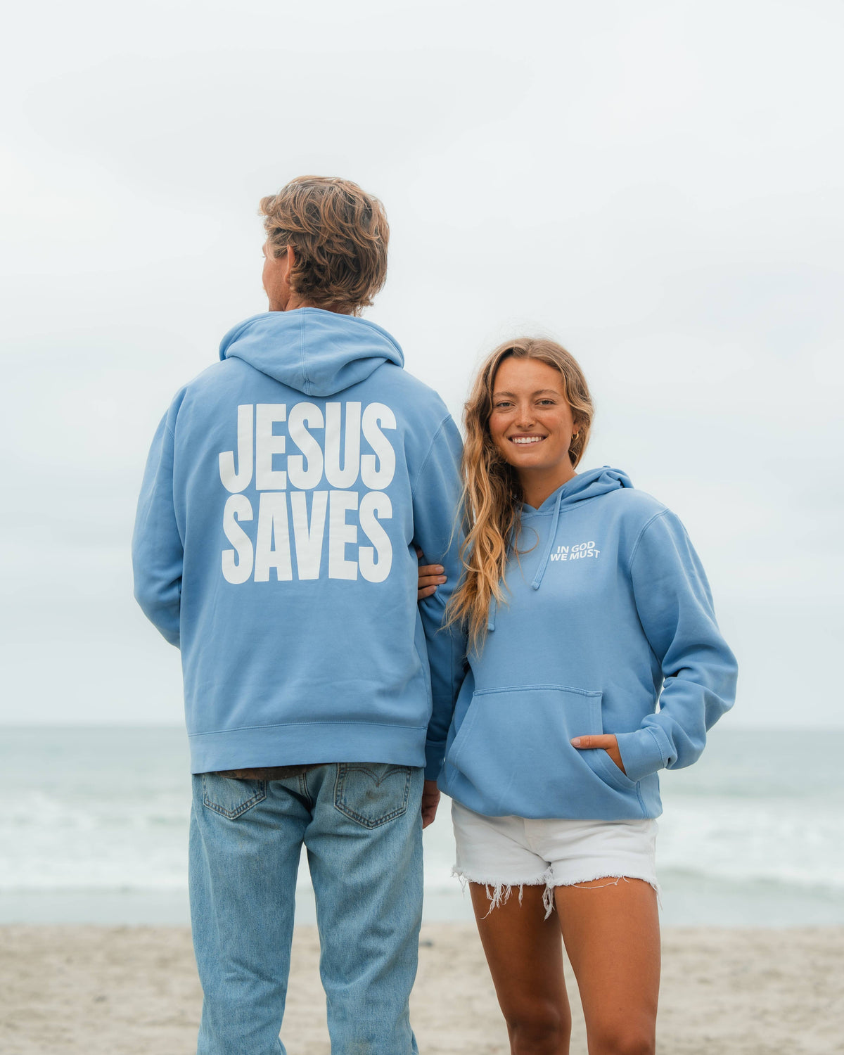 Jesus Saves Blue Hoodie